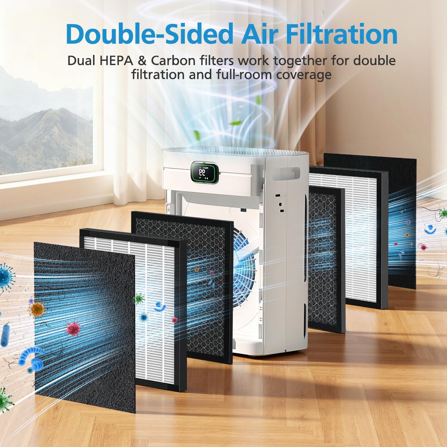 P358 Replacement Filter Compatible with HEAPETS P358 Pet Air Purifier, HEPA Air Filter for Pet Hair, Dander & Odor, Includes 8 Pre-Filters + 4 Combo HEPA & Carbon Filters