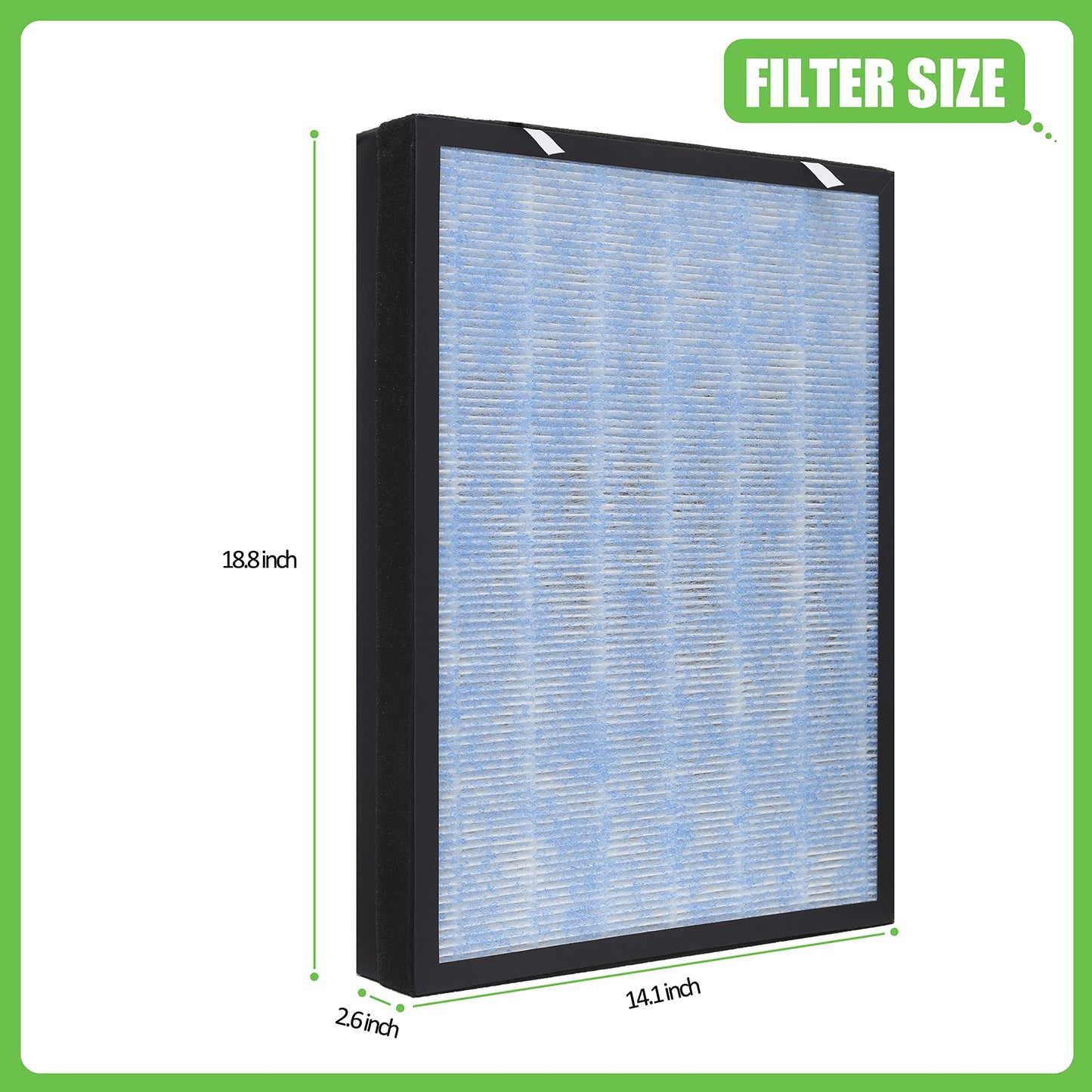 Hichoryer HSP002 Replacement Filter, Compatible with HSP 002 Smart True HEPA Air Purifier 2.0,1 Pack