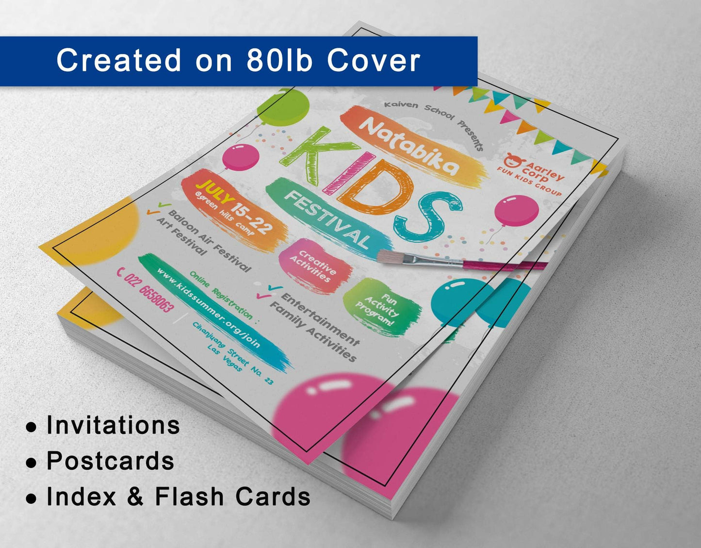 White 5.5x8.5 Paper - Blank Heavy Card Stock 80lb Cover - Half Letter Size 5.5" x 8.5" (500 Pack)