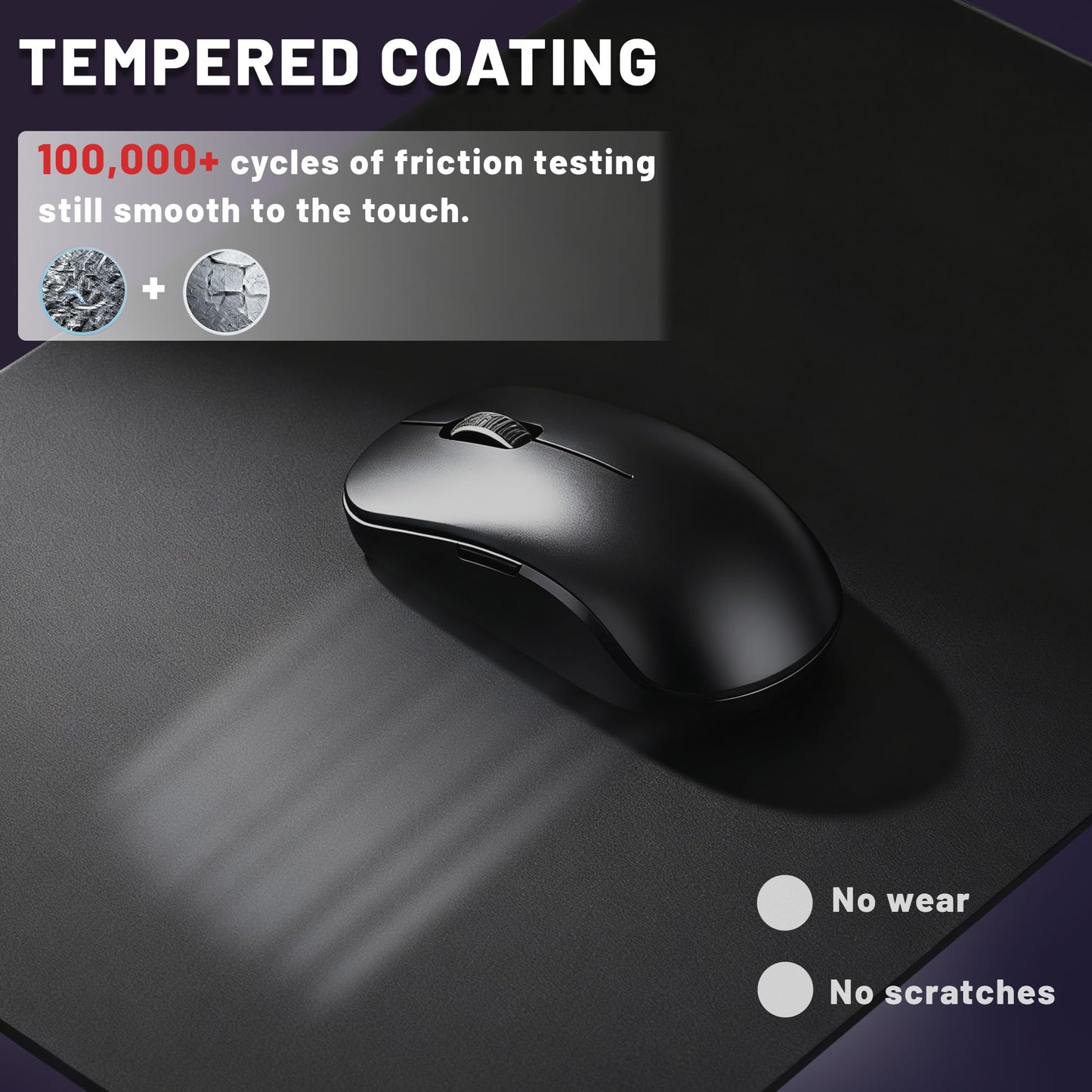 BoBliss Tempered Glass Gaming Mouse Pad-15.7" x 11.8",High-Precision Mousepad(with Mouse Glides) Suitable for Gaming and Office Use,Ultra-Smooth Hard Mouse Pad with Storage Pouch,Black.