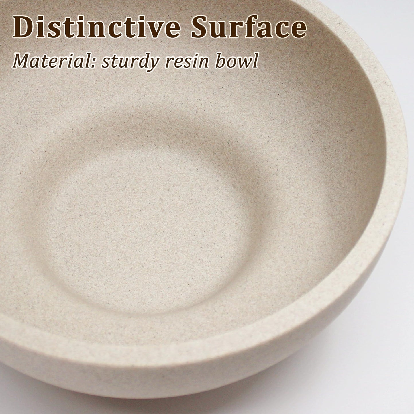 LIN CHUAN Large Decorative Bowl, Fruit Bowl for Kitchen Counter, Modern Resin Bowl for Home Decor, Key Holder for Entry Table, Sand Beige