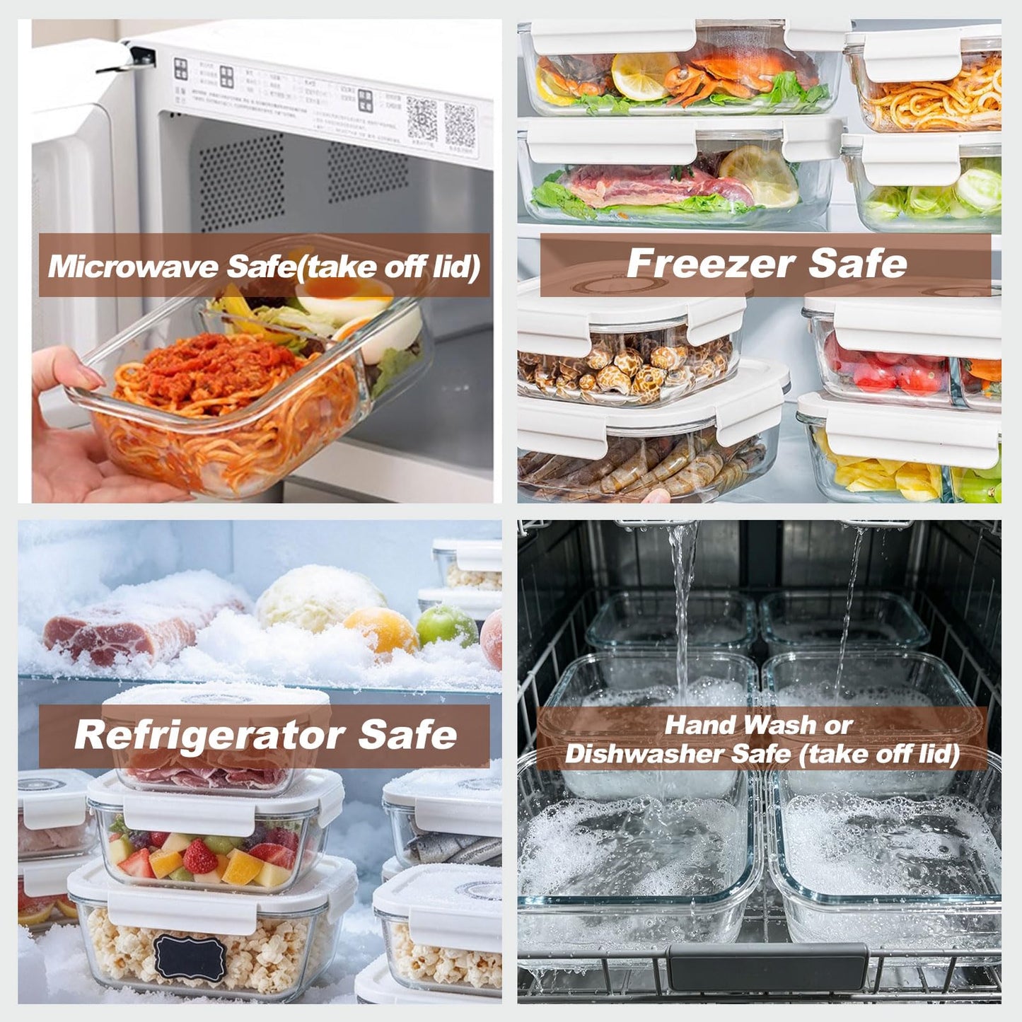 CABIBOX Vacuum Sealer & Food Storage Container for Food, Vacuum Sealer for Food + 3 Glass Vacuum Containers |Rectangle [21 Oz/35 Oz/50 Oz]+ 10 Reusable Food Saver Sealer Bags,For Freezer, Meal Prep