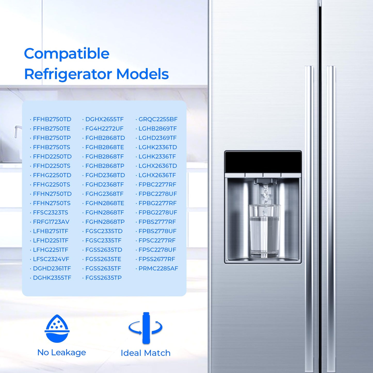 TEEHAY EPTWFU01 PureSource Ultra II Refrigerator Water Filter, Compatible with Electrolux EWF02, Frigidaire Gallery FGSS2635TF, LGHB2869TF, LGHD2369TF, LGHK2336TD, LGHK2336TF, LGHX2636TF, 4 Pack