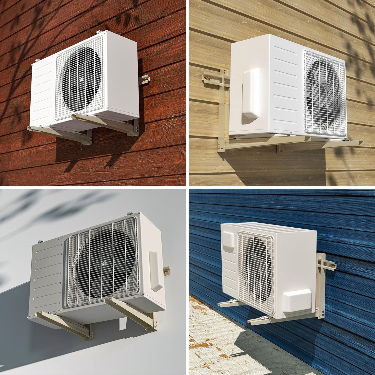 Mini Split Wall Mounting Bracket: AC Wall Mount Bracket for 7000 to 12000 BTU Outside Minisplit Ductless Air Conditioner, Heavy Duty Mini Split HVAC Heating System Bracket, Max 400lb Capacity
