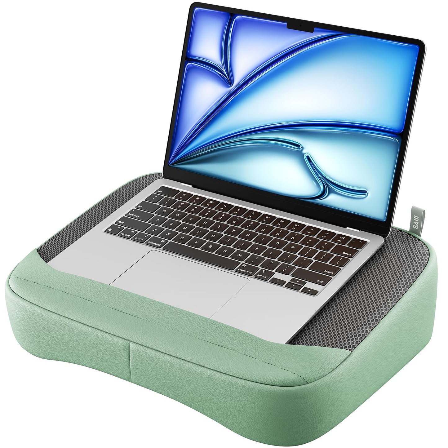 SAIJI Breathable Laptop Pillow, Ultra Lightweight Lap Desk with Cushion, Computer Pillows for Laptop with Partitioned Storage Bag, Designer Stopper - Lap Pad Fits up to 15.6 Inch Laptops