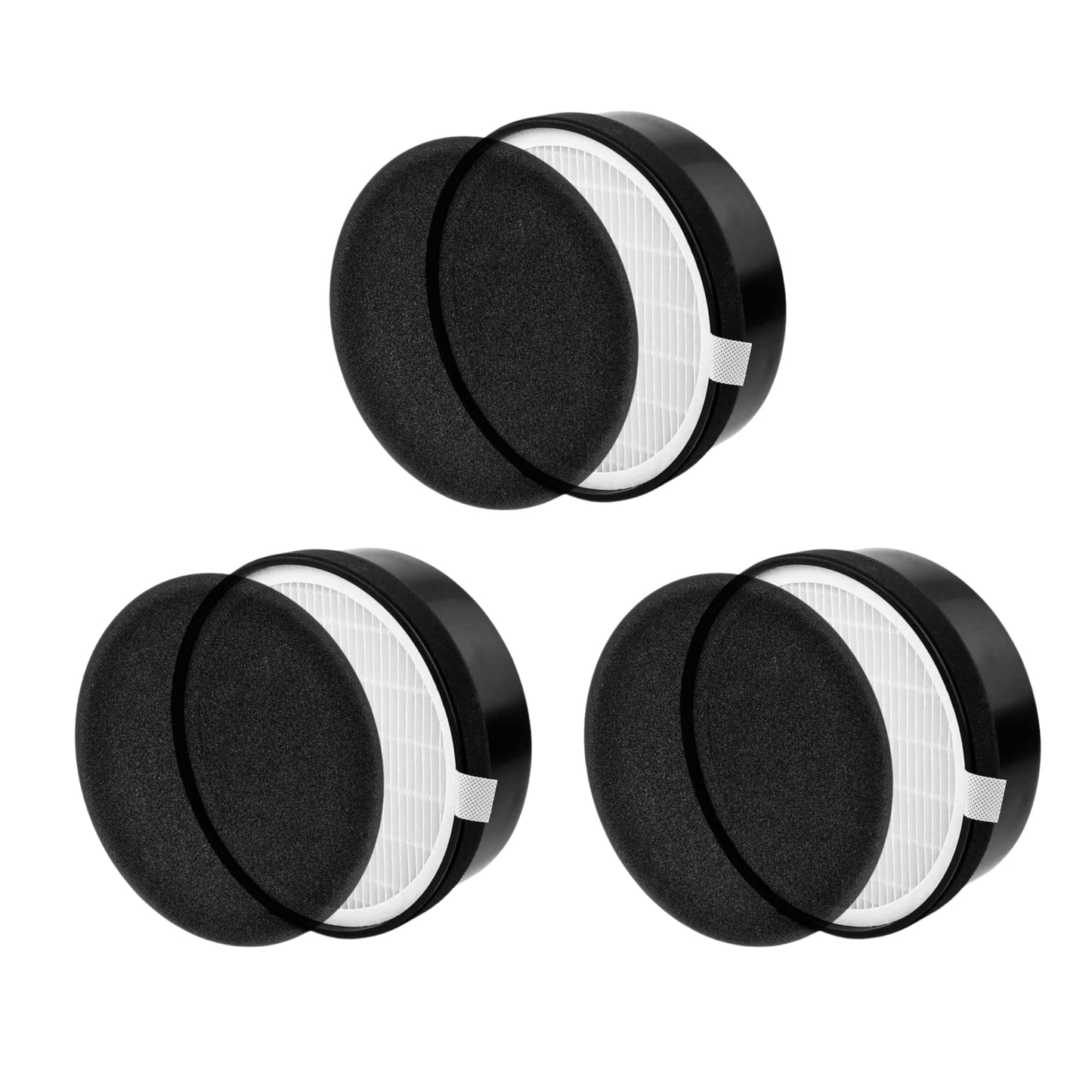 Nispira LV-H132 Air Filter Replacement Compatible with Levoit Air Purifiers Part LV-H132-RF 3-in-1True HEPA with Carbon Filter - 7.5” x 2.4” x 7.5”, 3 Packs (NOT FOR EGG AIR PURIFIER)