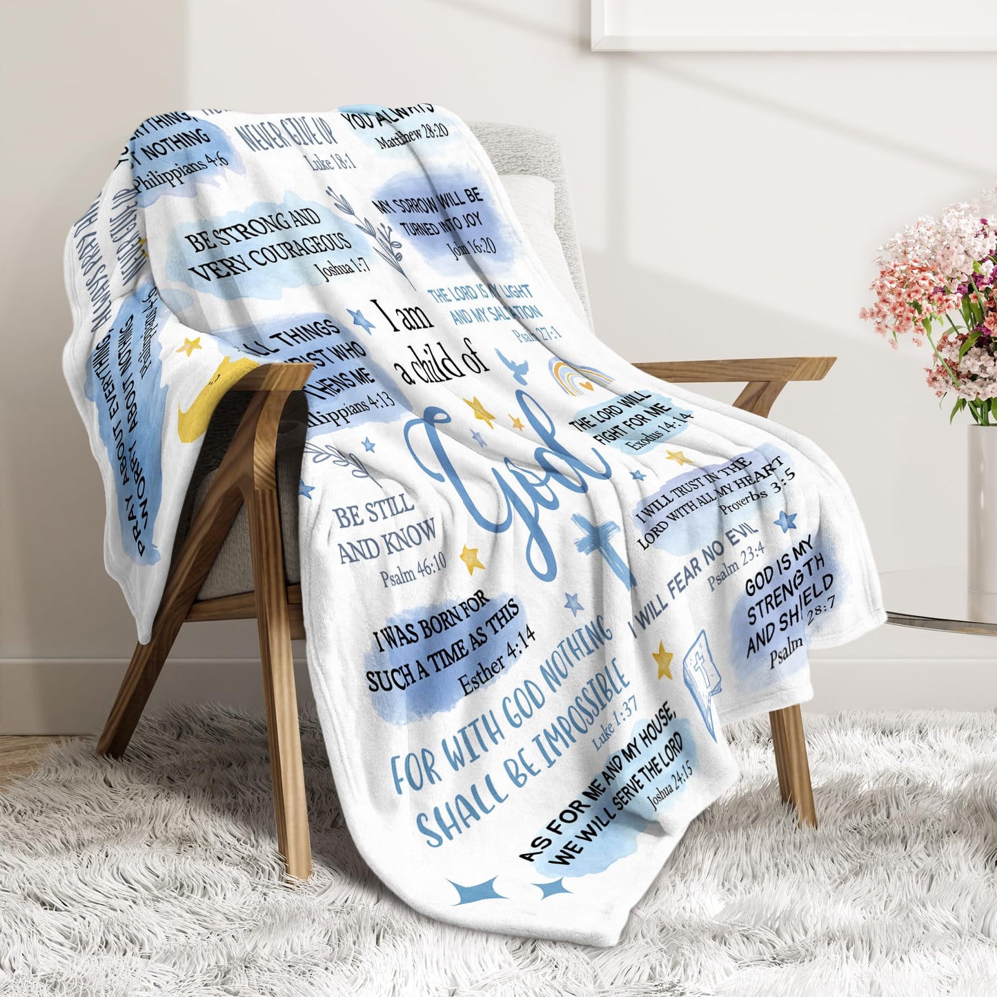 Encoink Baptism Gifts for Boys, I Am a Child of God Blanket, Christian Gifts for Men Birthday, Teen Boy Gifts Trendy Stuff, Inspirational Confirmation & First Communion Gifts for Boys (50 * 60)