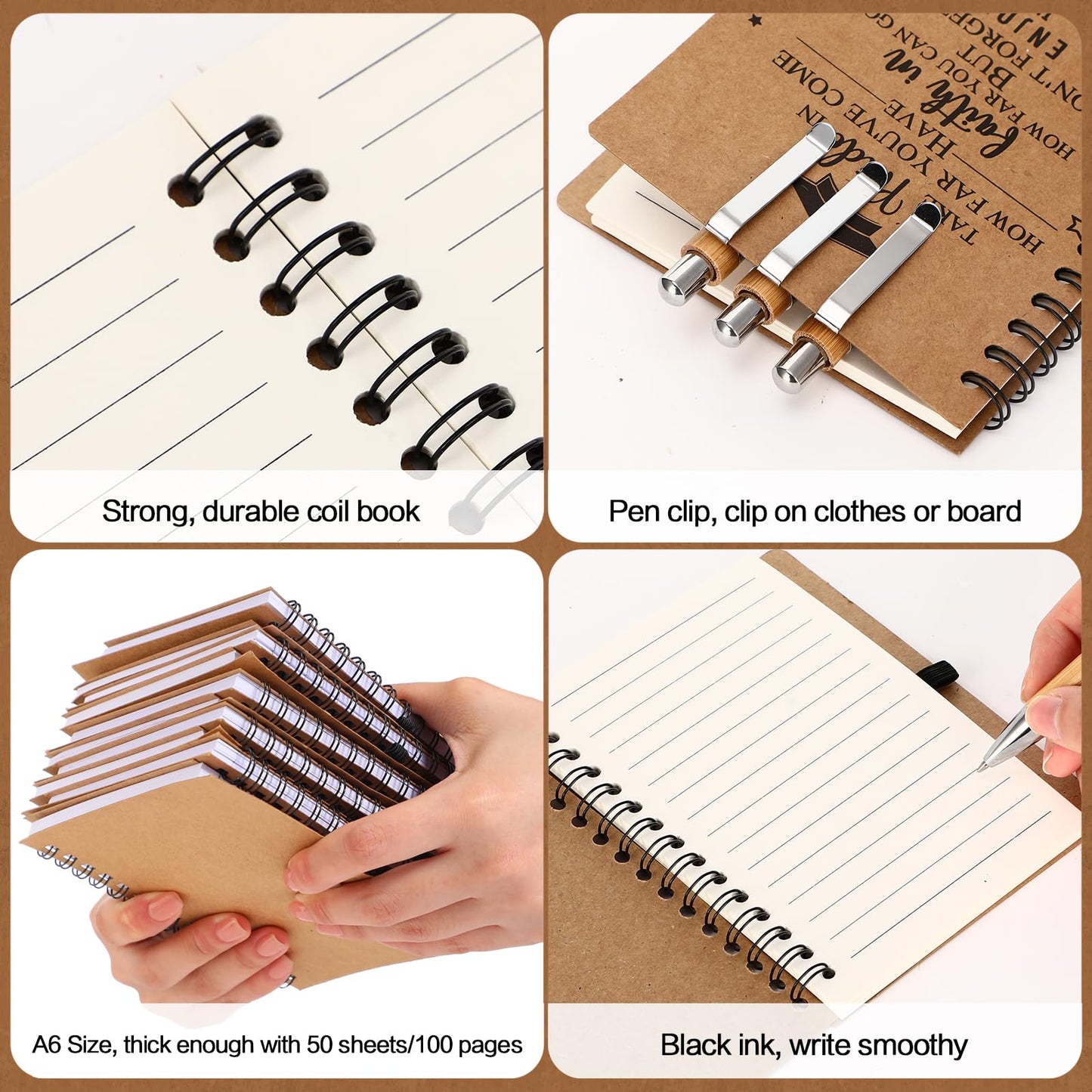 FillTouch 30 Sets 2026 Graduation Gifts Inspirational Spiral Journal with Motivational Pen Graduate Kraft Notebooks Ballpoint Pen Class of 2026 Gifts for College Graduate