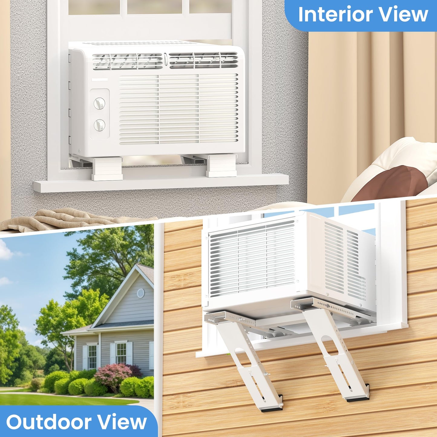Window Air Conditioner Support Bracket Heavy Duty Window AC Mount (Up to 220 lbs)