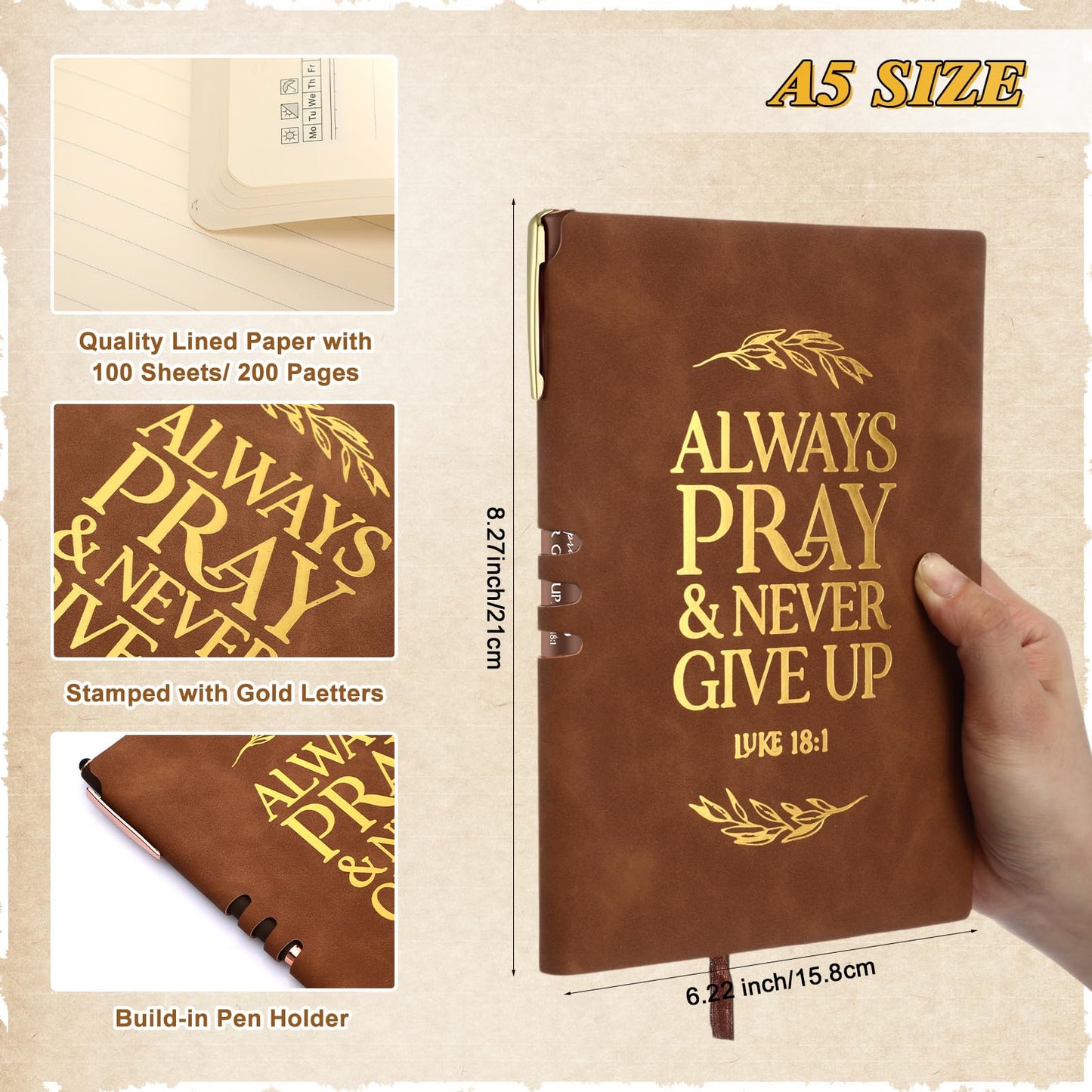 Fulmoon 20 Pcs Christian Notebooks and Inspirational Pens Bible Verse Prayer Journal Religious Scripture Gifts A5 Leather Notebooks Christian Gift for Student Men Women Church Group Pastor