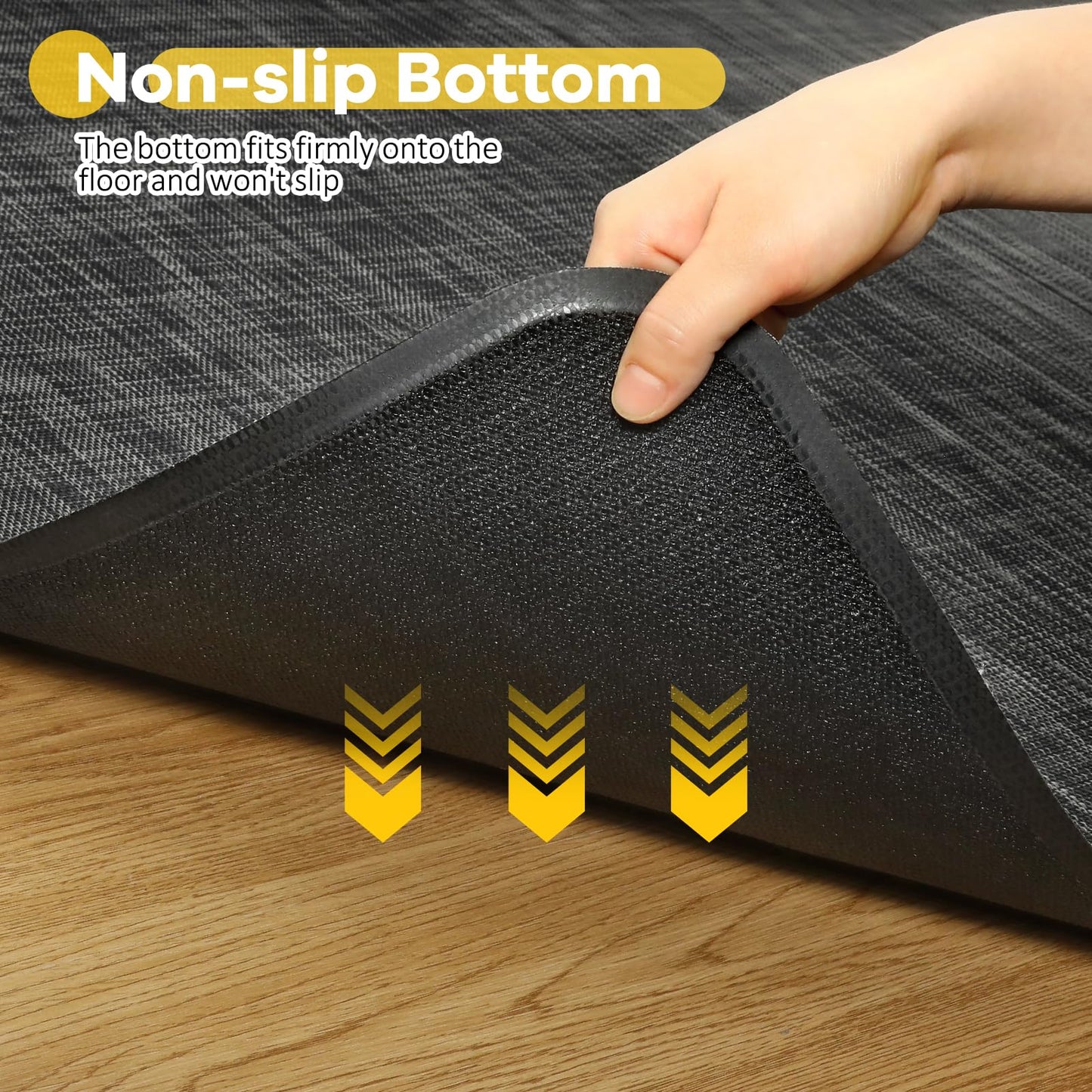 BesWin Large Office Chair Mat for Hardwood Floor, 48" x 60" Desk Floor Mat for Rolling Chair, Heavy Duty Anti-Slip Floor Protector Rug for Home Office, Black