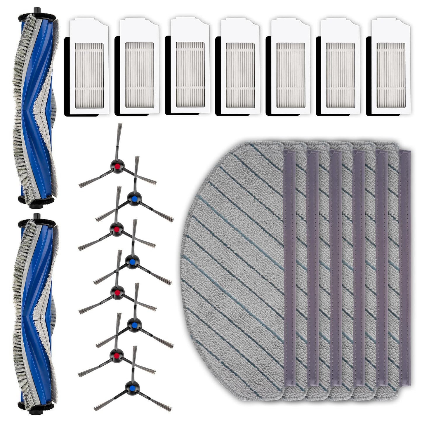 (23 Pack) N20 Plus Replacement Parts Compatible With ECOVACS DEEBOT N20 plus/ N20 Pro Plus Robotic Vacuum Cleaner, 2 Roller Brush, 8 Side Brushes, 7 HEPA Filters, 6 Mop Pads, Accessories Kit