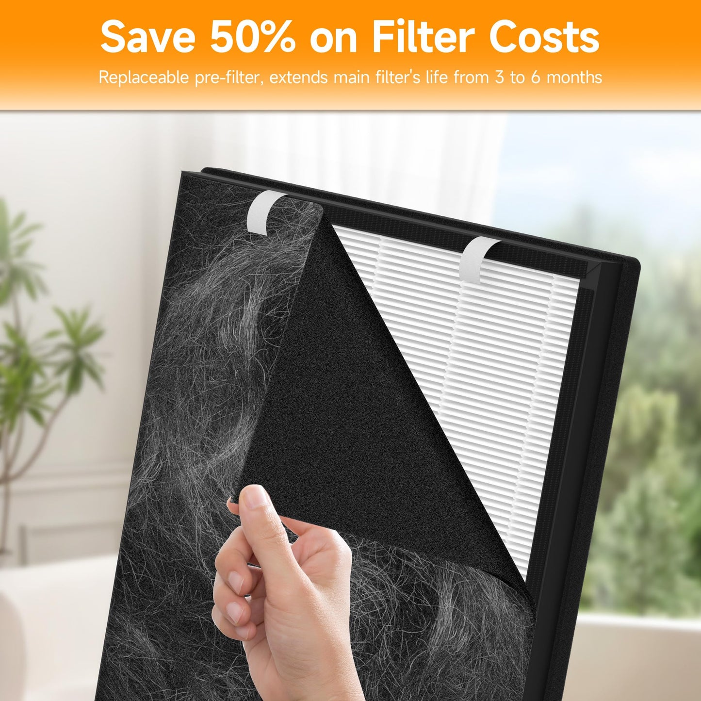 P358 Replacement Filter Compatible with HEAPETS P358 Pet Air Purifier, 3-in-1 Air Filter for Pet Hair, Dander, Odor, Includes 4 Composite Filters and 12 Pre-Filters