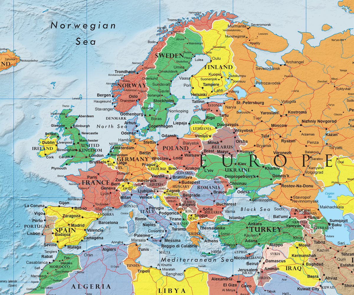 48x78 World Classic Premier Wall Map Mega Poster Laminated