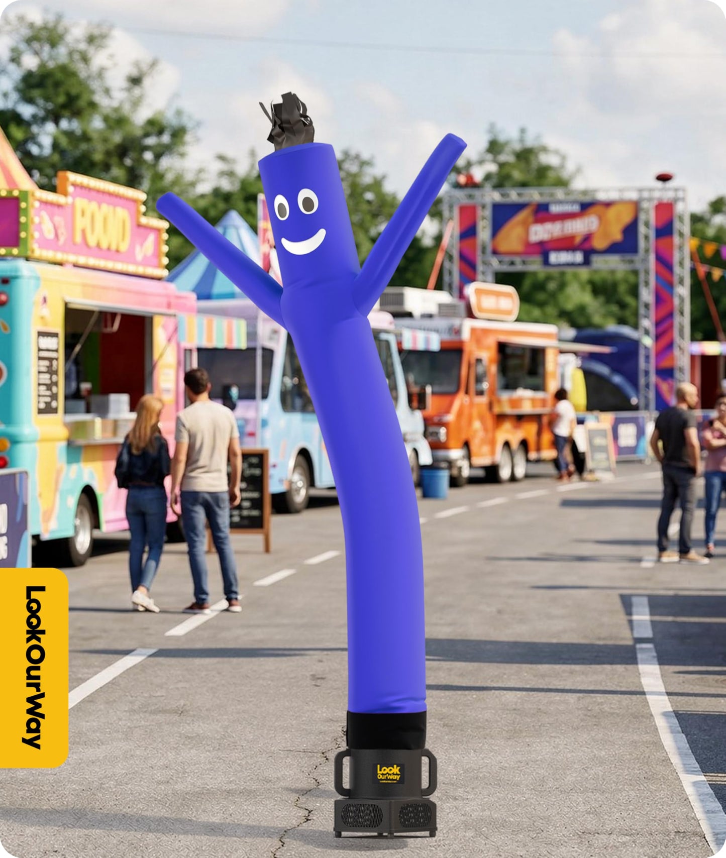 LookOurWay Air Dancers Wacky Waving Inflatable Tube Man Attachment - 6 Feet Tall Advertising Air Dancer Waving Man Inflatable Tube Guy - Blower Not Included - Blue