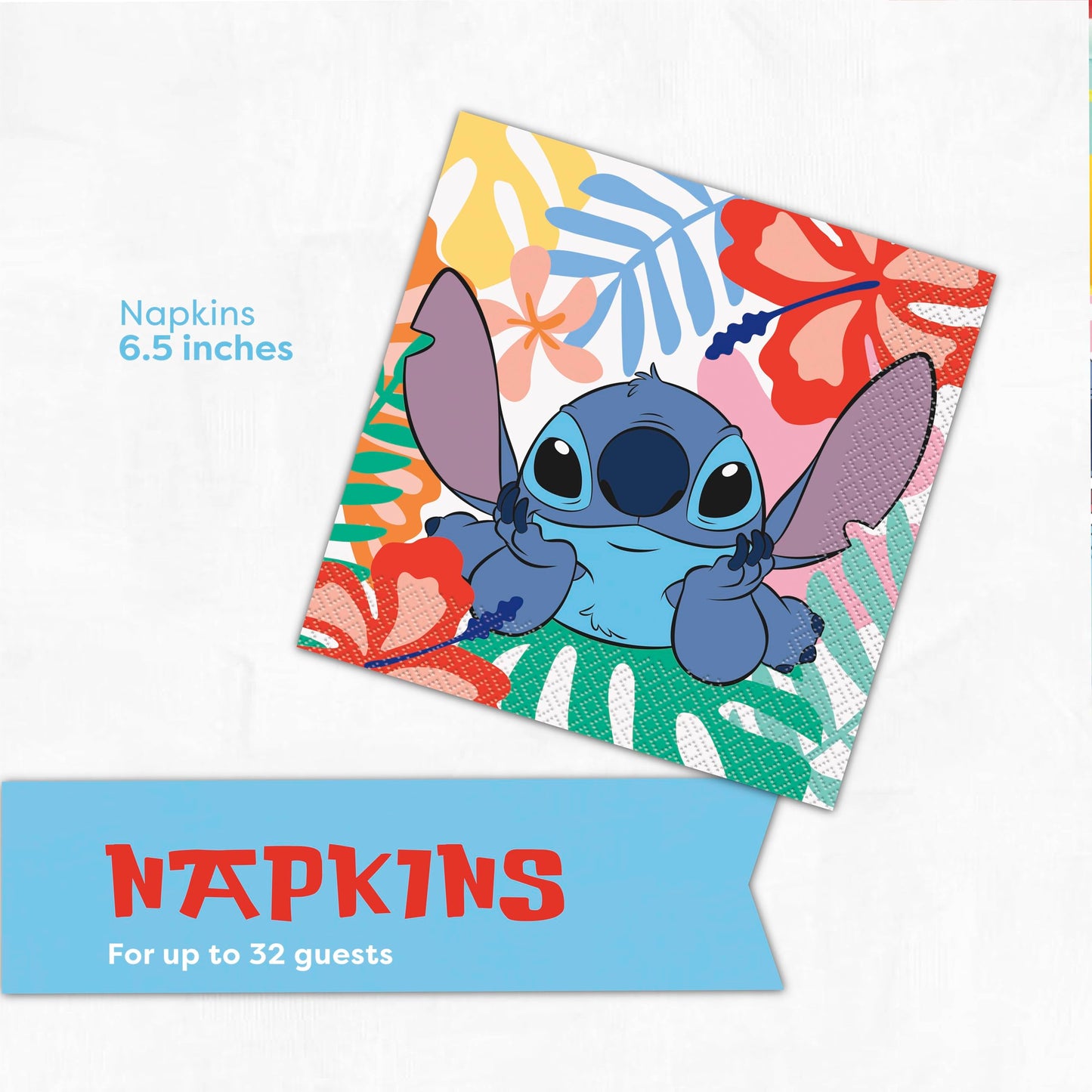 Stitch Plates and Napkins for 32 Guests | Lilo and Stitch Birthday Party Decorations | Officially Licensed