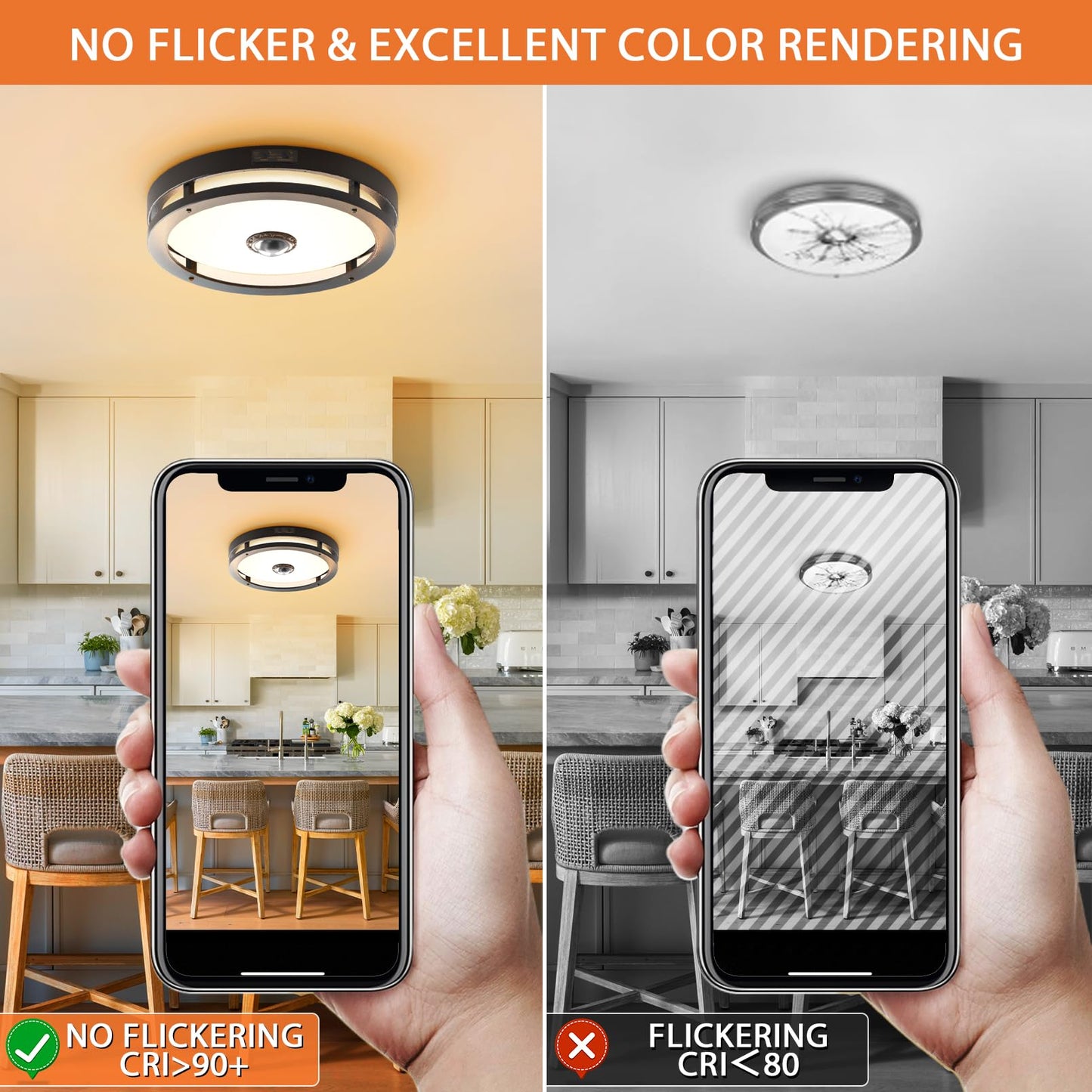 Slypadan Outdoor Motion Sensor Flush Mount Ceiling Light, 12" Dusk to Dawn Porch Modern Black Exterior Light, Ceiling Light Fixture 2 Pack for Patio, Garage, Entry