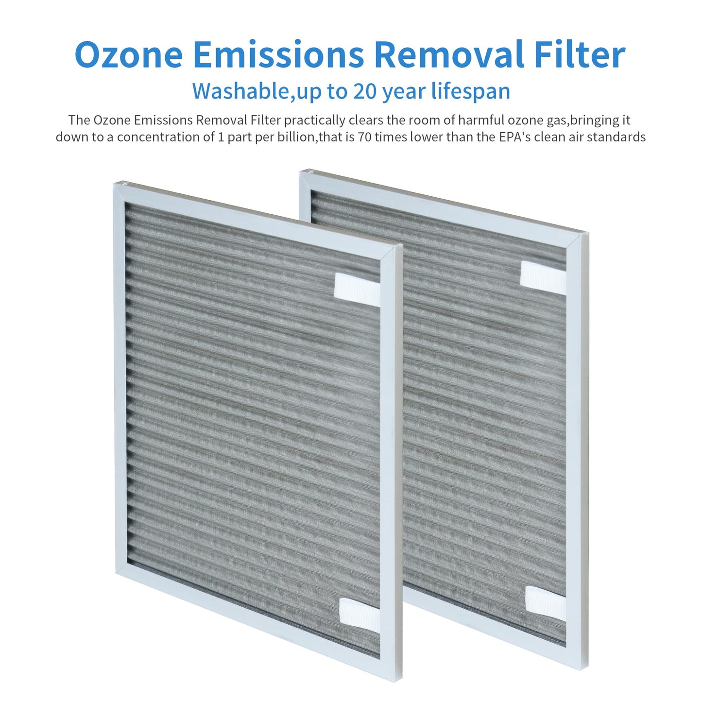 FCFMY Replacement Filters Compatible with Nuwave Oxypure Zero Smart Air Cleaner Purifier Model 47351, 47251, 47261, 2 Stainless Steel Pre-filters and 2 Activated Carbon Coated Filters