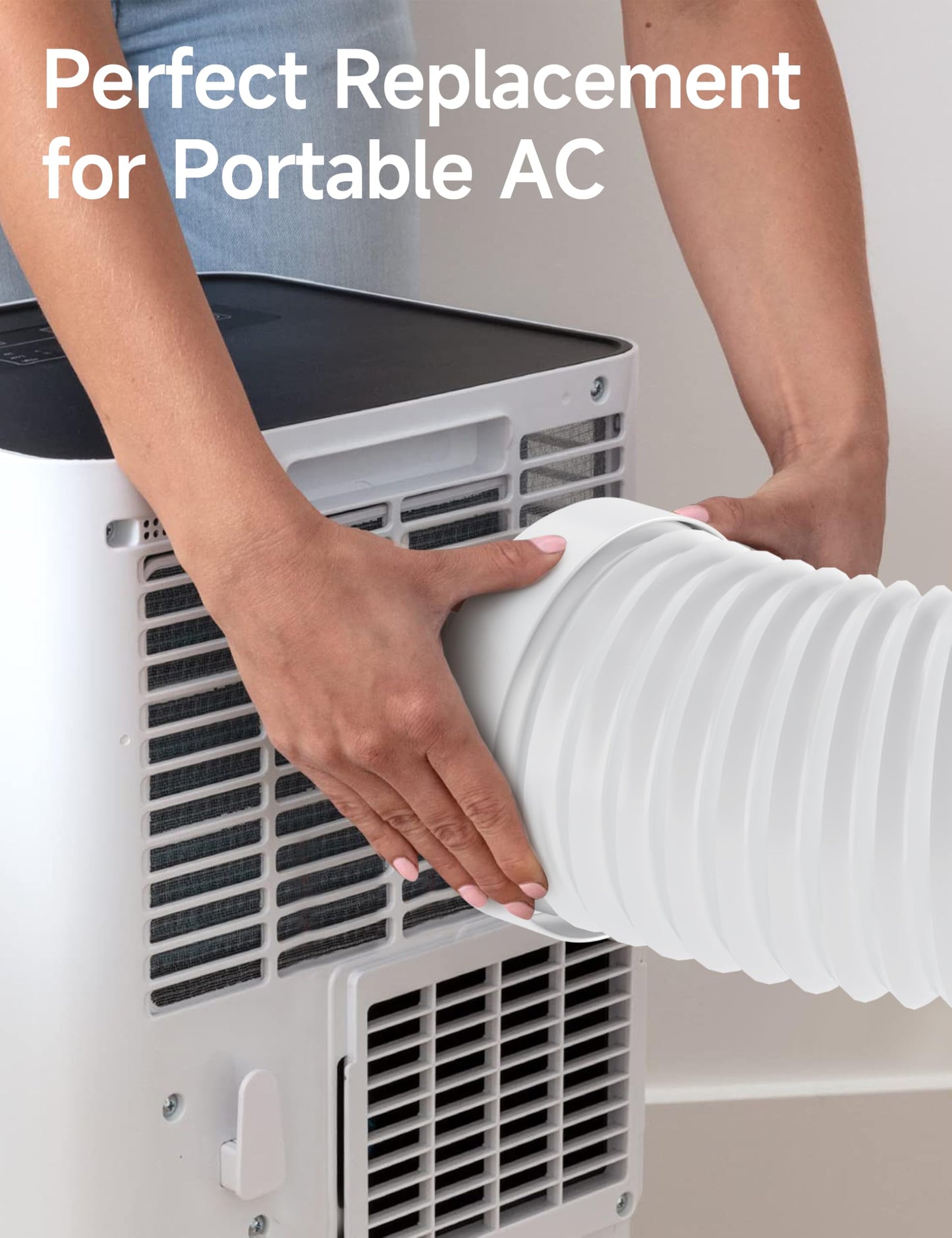 Flexible Portable Air Conditioner Hose Kit, 5.9'' Diameter Counterclockwise AC Exhaust Hose Length to 80" with Adapter, Portable AC Vent Hose for Portable Air Conditioner