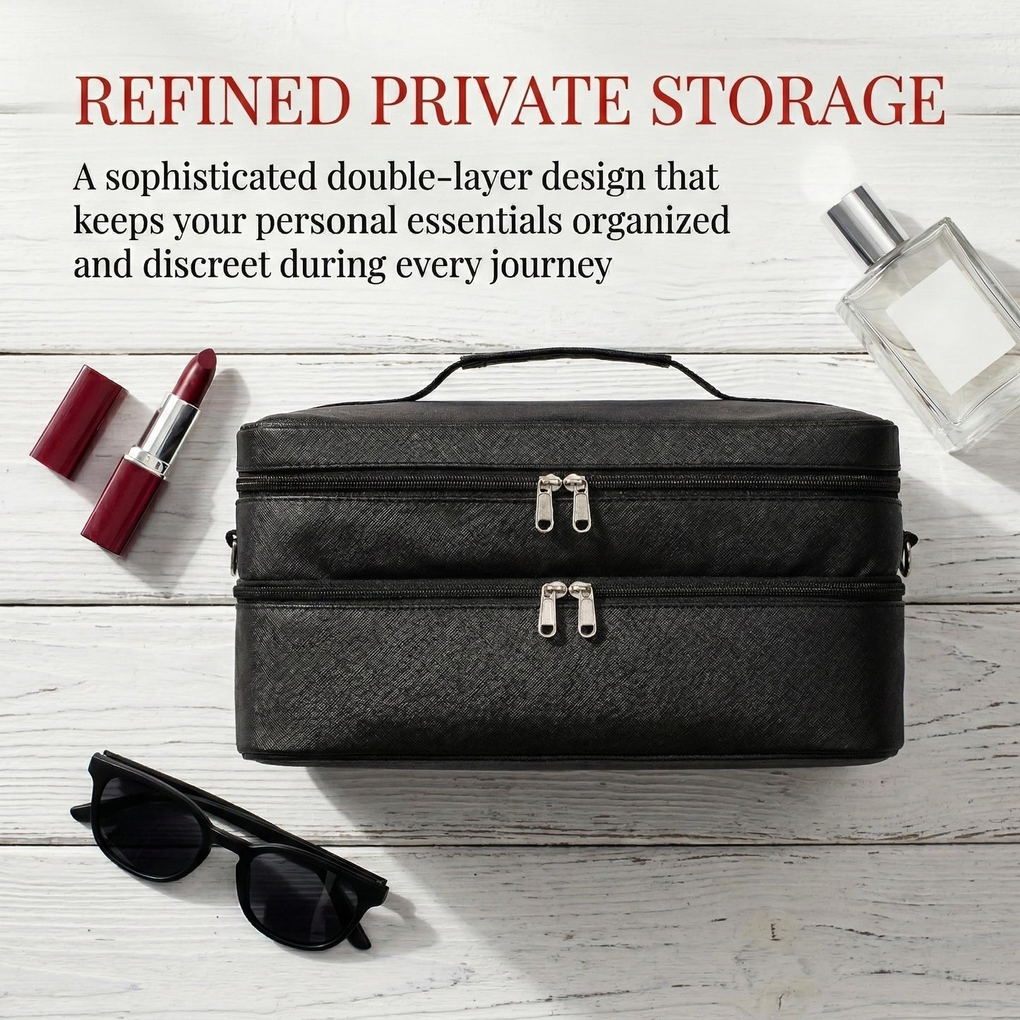 Lockable Sex Toy Storage Bag Lockable Sex Toy Box Adult Toy Gaming Storage Organizer Case – 2-Layer Discreet Toy Bag with Dual Locks, Reusable Storage Box and Toy Bags for Women and Men