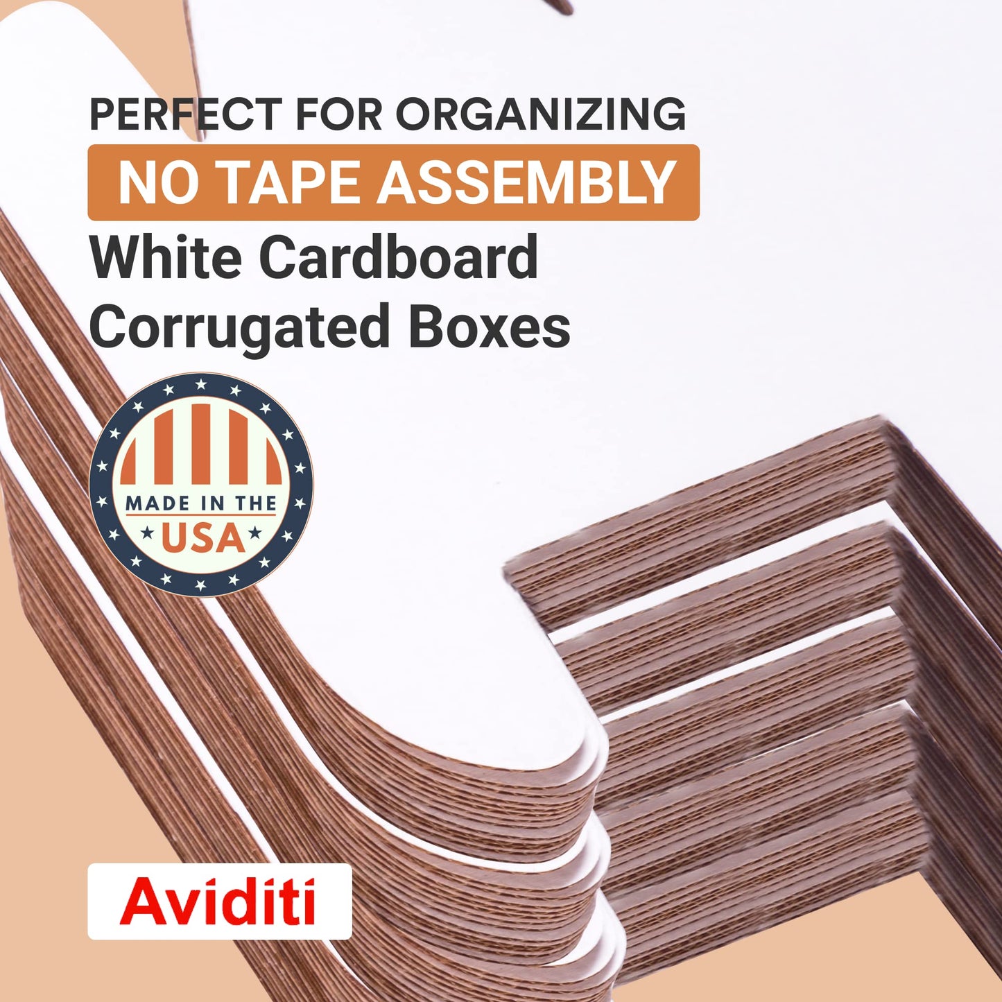 Box USA Storage Bins Small 10"L x 12"W x 4 1/2"H 25-Pack - Corrugated Cardboard Box for Packing, Moving, and Storage