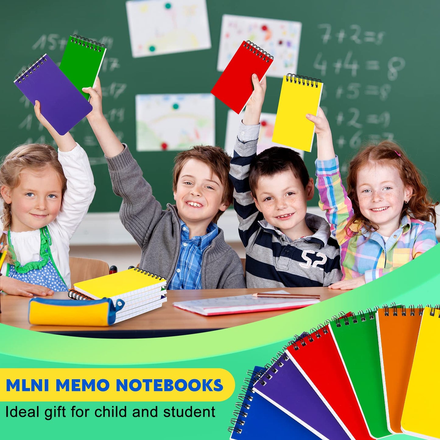 Meanplan 60 Pack Spiral Memo Pads 3 x 5 Inch Spiral Journal Lined Wirebound College Ruled Notebook Solid Colors, 75 Sheets/pad, Notebook for School Travel Office Business Supplies