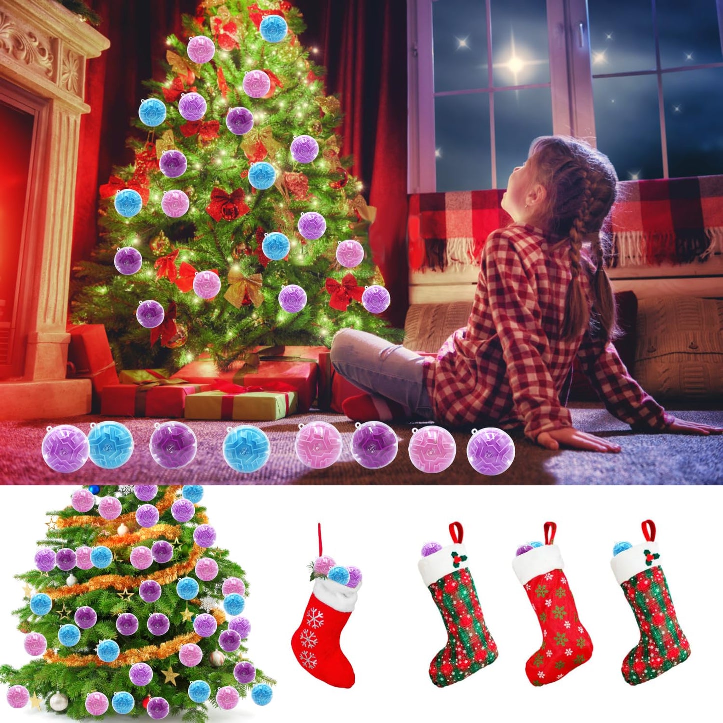 100 Pcs Puzzle Maze Ball Mini 3D Gravity Cube Puzzle Ball Toy for Kids Ages 3 6 7 8-10, Educational Challenges Magic Brain Teasers Games for Boys Girls Birthday Gifts Classroom Prize