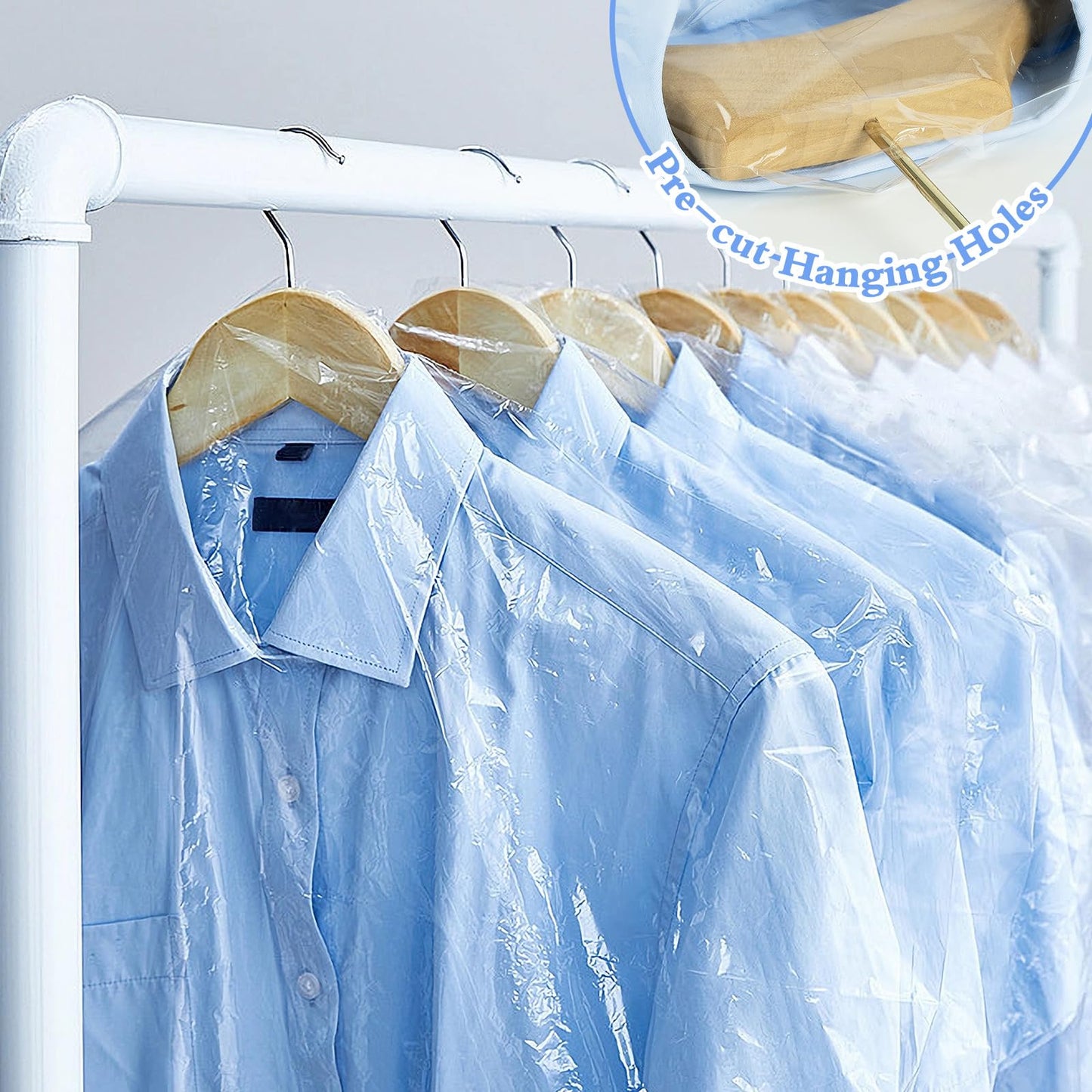AYZTKUX 100 Pack Dry Cleaning Plastic Bags, Dry Cleaners Bags for Clothes, Clothes Covers for Home Storage, Travel, Moving (35.4 x 23.6 In)