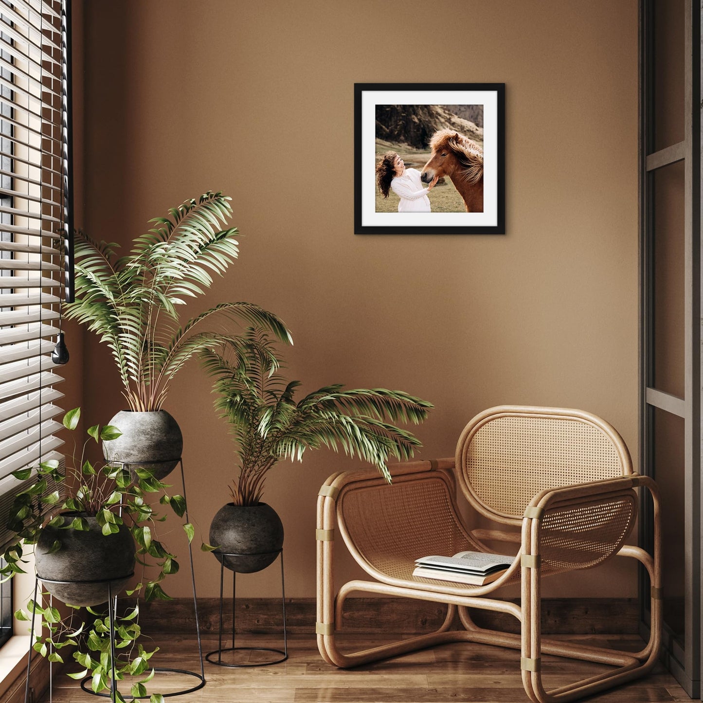 Americanflat 15x15 Picture Frame with Shatter-Resistant Glass - Use as 12x12 Frame with Mat or Display 15x15 Photo Without Mat - Signature Collection - Square Frames for Wall Display - Black