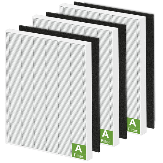 115115 HEPA Replacement Filters A for Winix PlasmaWave Air Puri-fier C535 5300 5300-2 6300 6300-2 P300 AM90 C909 9800, 3 True HEPA Size 21 Filter + 3 Activated Carbon Pre-Filters