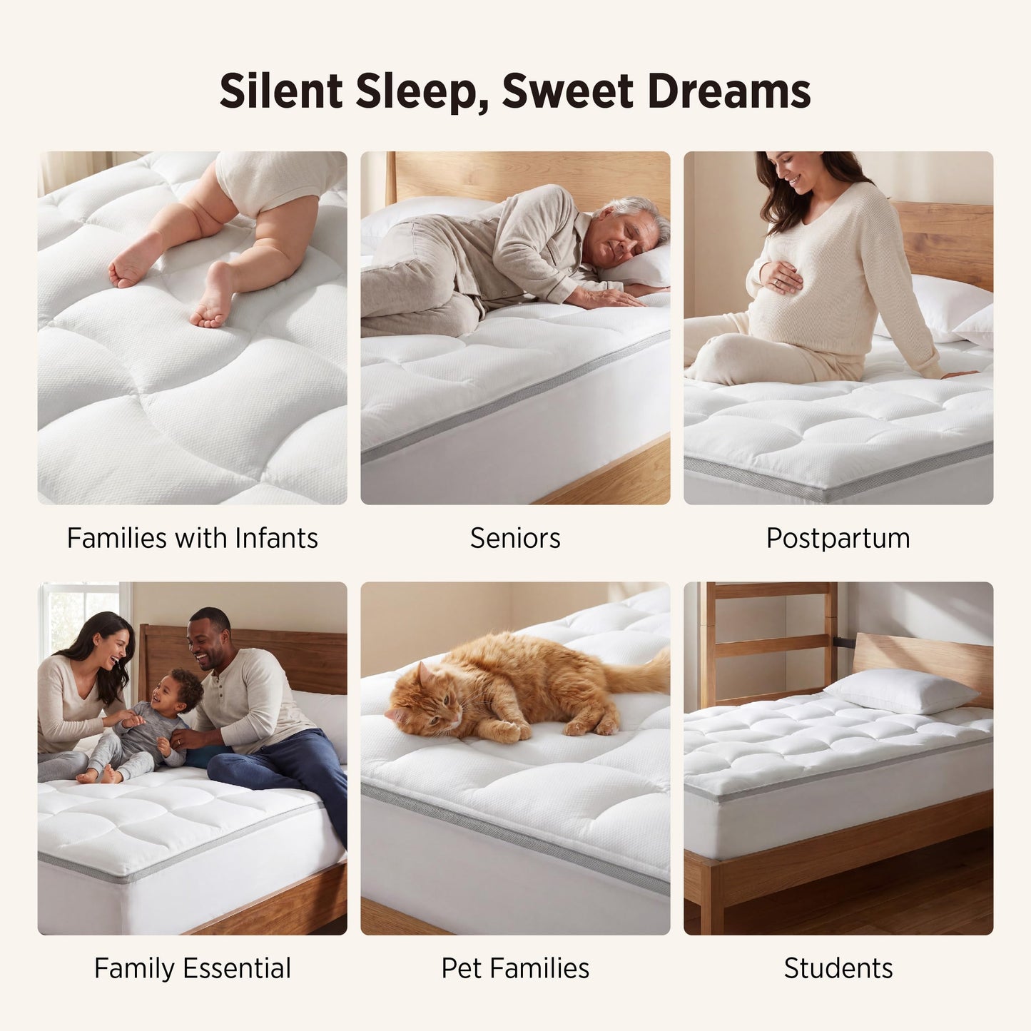 Bedsure Pillow Top Mattress Topper Queen-Waterproof Mattress Protector with 8-21 Inches Deep Pocket, 800 GSM Extra Thick Mattress Topper Queen Size Bed, Soft Cover Bed Topper for Home, Hotel - White