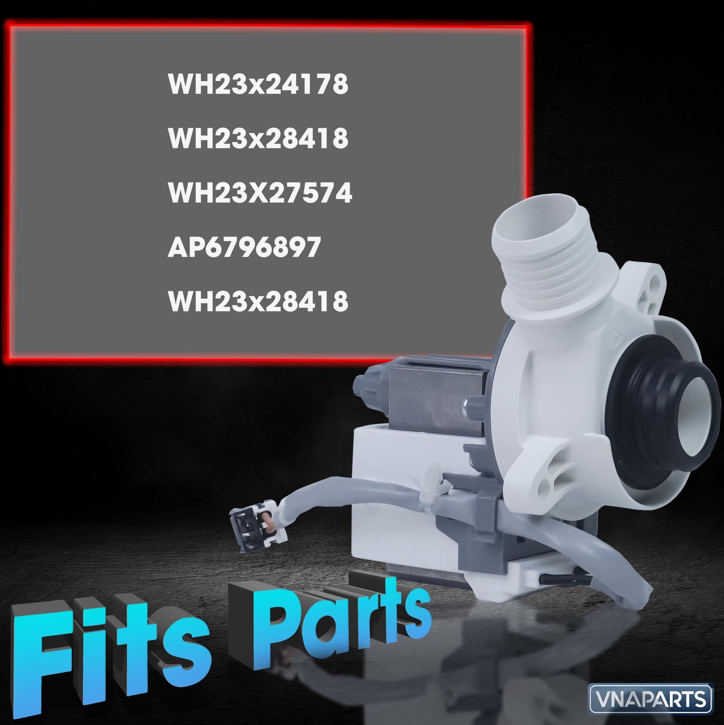 Upgraded WH23x24178 WH23x28418 GE Washer Drain Pump, B40-3a01 Washer Drain Pump & Motor Fit for GE gtw750 / Hot-point, 290d1201g003 Washer, Replace WH23X27574 AP6796897 WH23x28418 from VNAPARTS