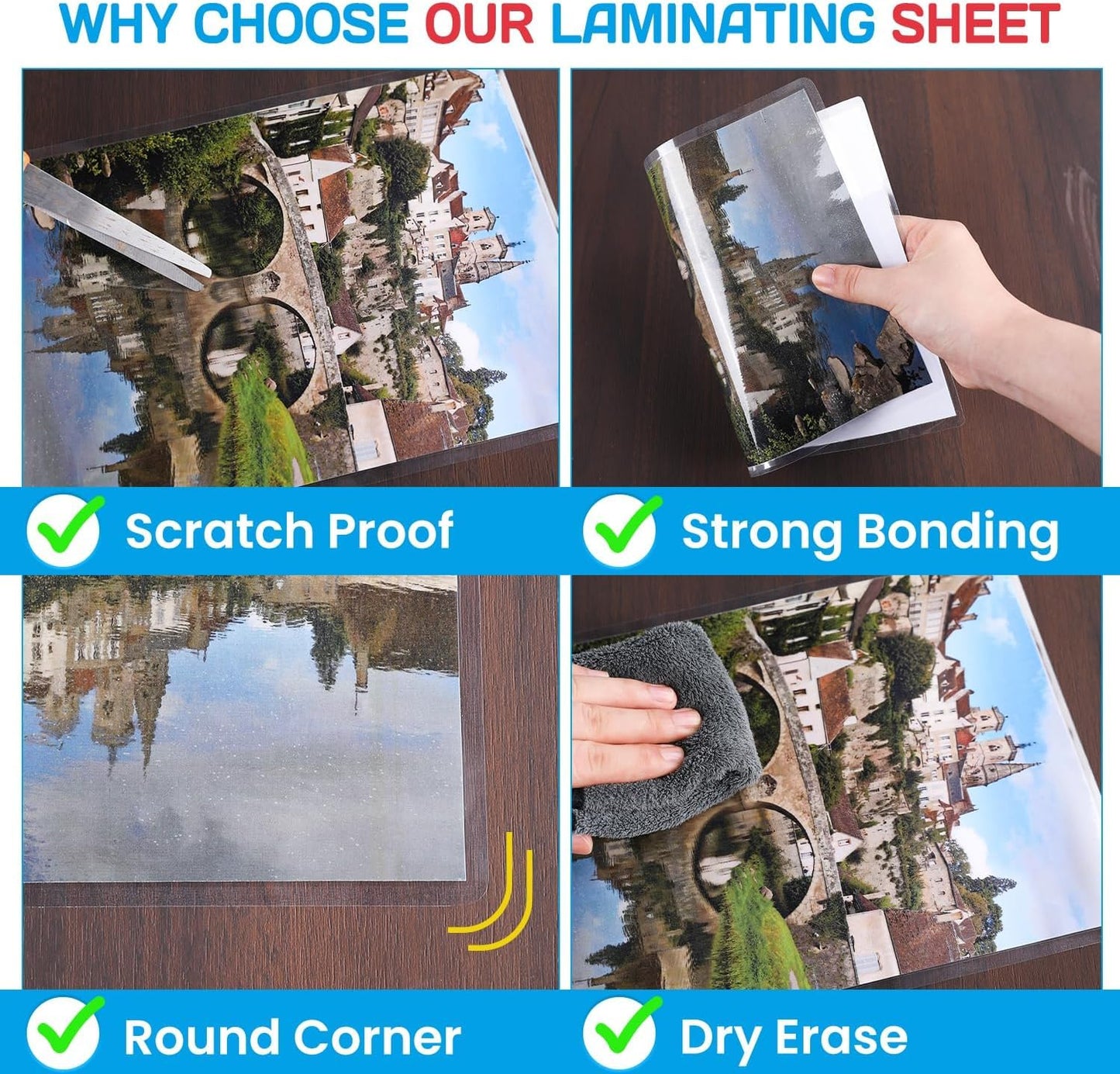 CAREGY 200 Pack Laminating Sheets, Hold 11 x 17 Inch Sheet, 5 Mil Clear Thermal Laminating Pouches 11.5 x 17.5 Inch Lamination Sheet Paper for Laminator, Round Corner