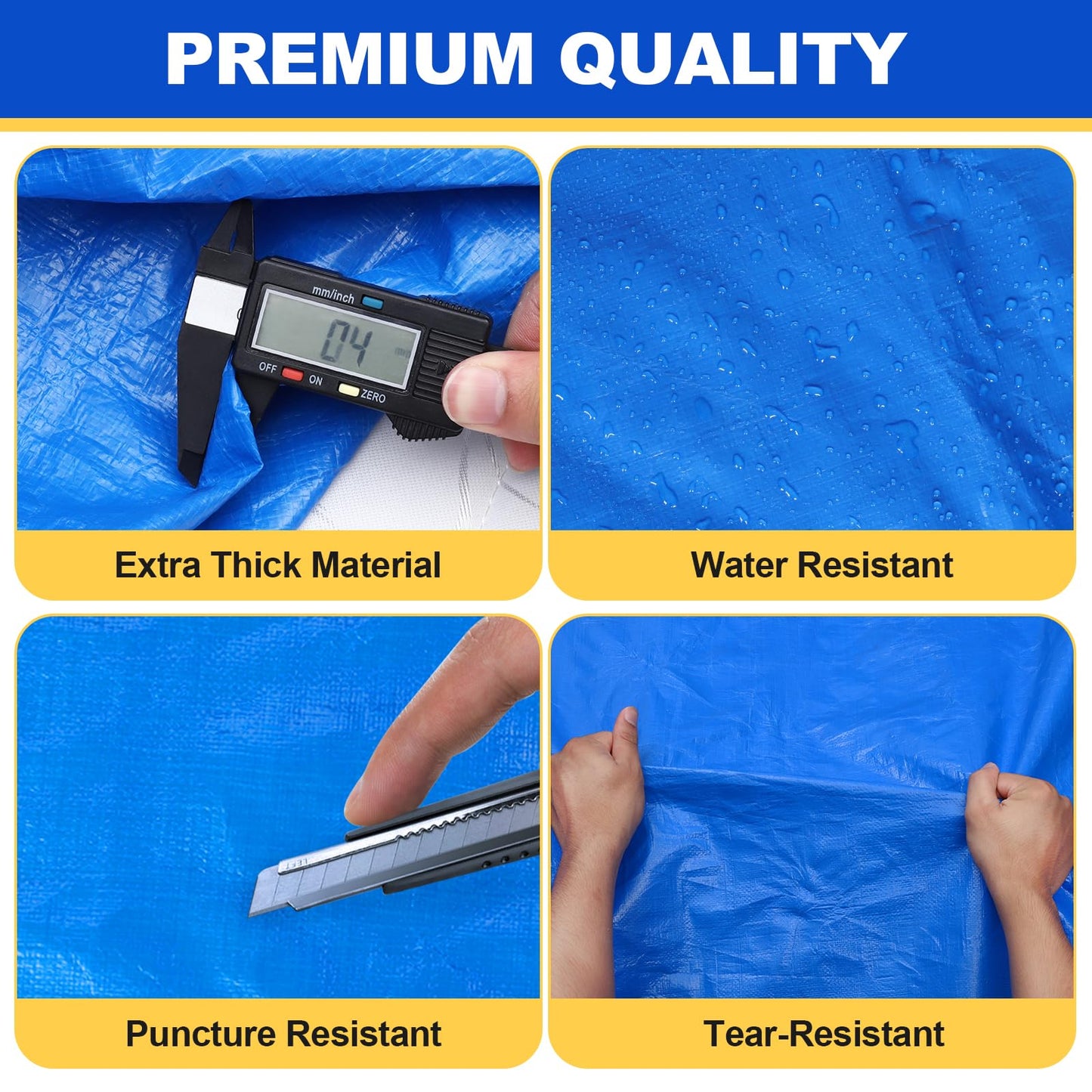 TICONN Mattress Bags for Moving, Heavy Duty Queen Mattress Cover Storage Bag with Full-Around Handle and Adjustable Buckles (Blue, Queen)