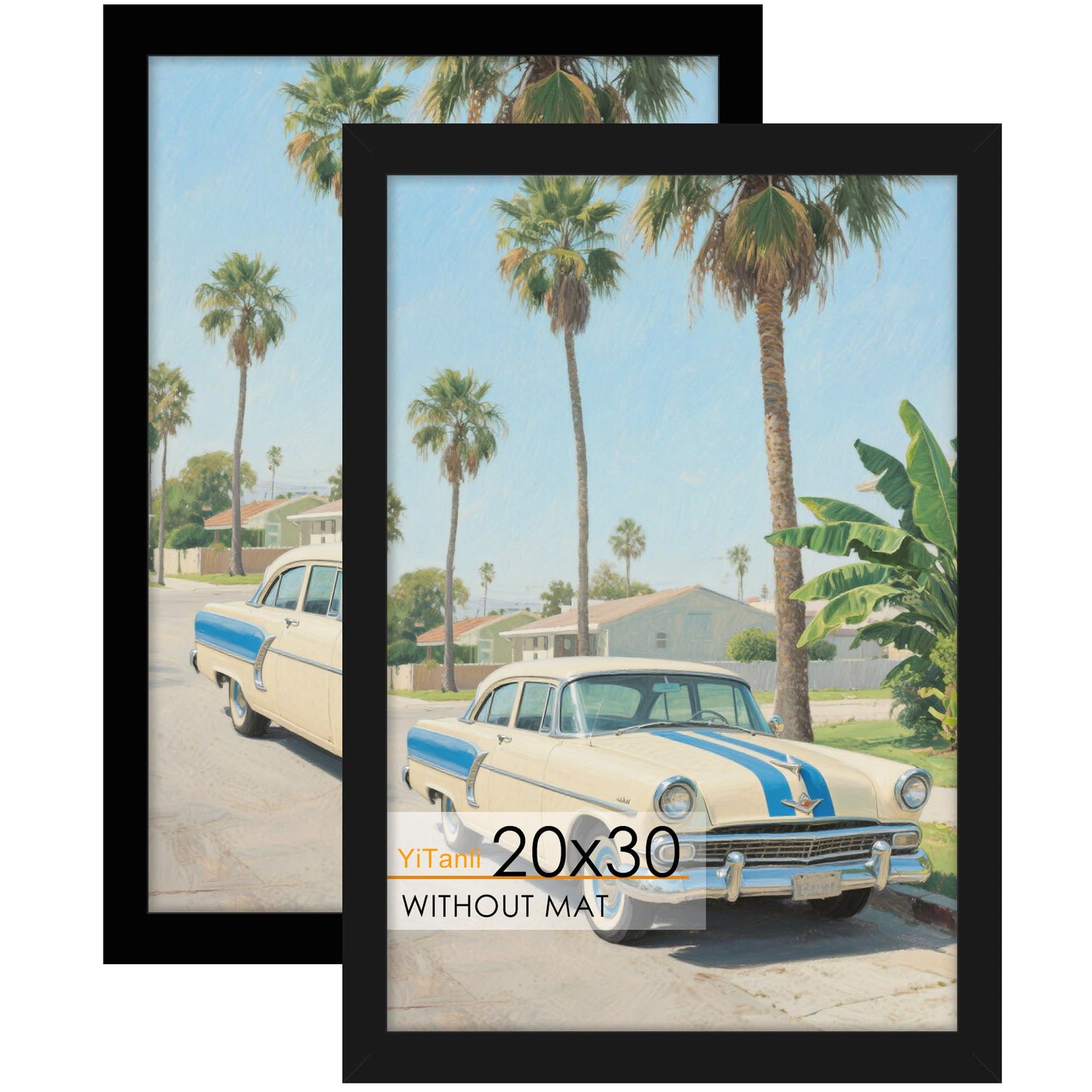 YiTanli 20x30 Poster Frame 2 Pack, 20 x 30 Picture Frame for Posters and Art Prints, Horizontal or Vertical Wall Mounting