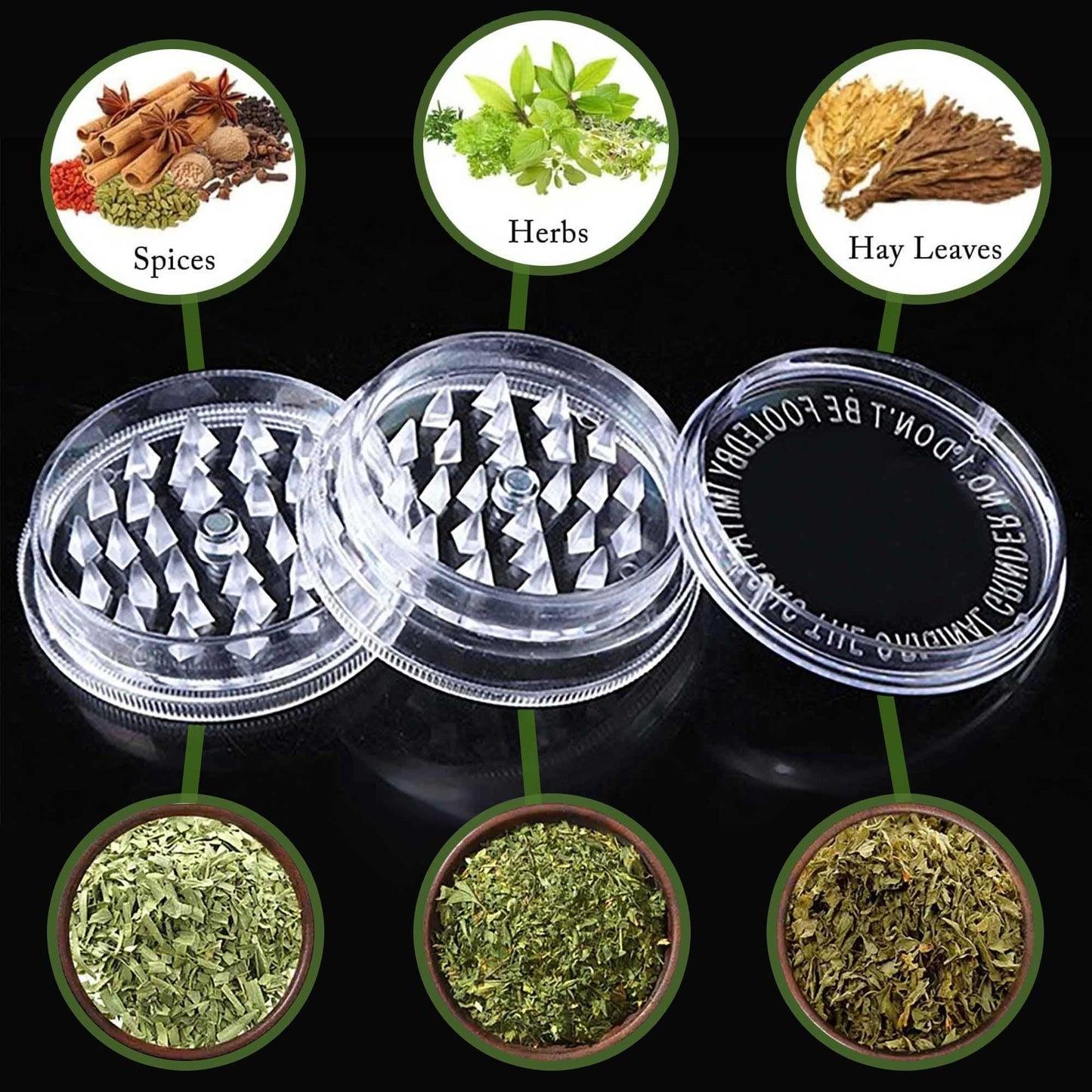 24 Pack Herb Grinder, 2.3in Small Spice Grinder With Storage, Portable And Disposable Plastic Grinder, Mix