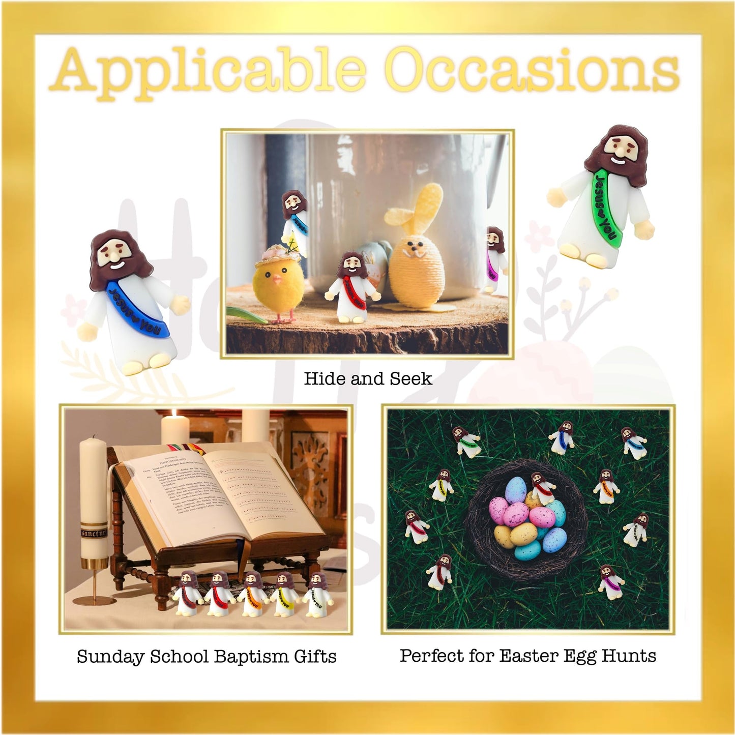 XMCHJY 320-Piece Mini Jesus Figurine in Bulk Pocket Jesus Loves You Religious Party Gifts Sunday School Baptism Presents Easter Egg Stuffing