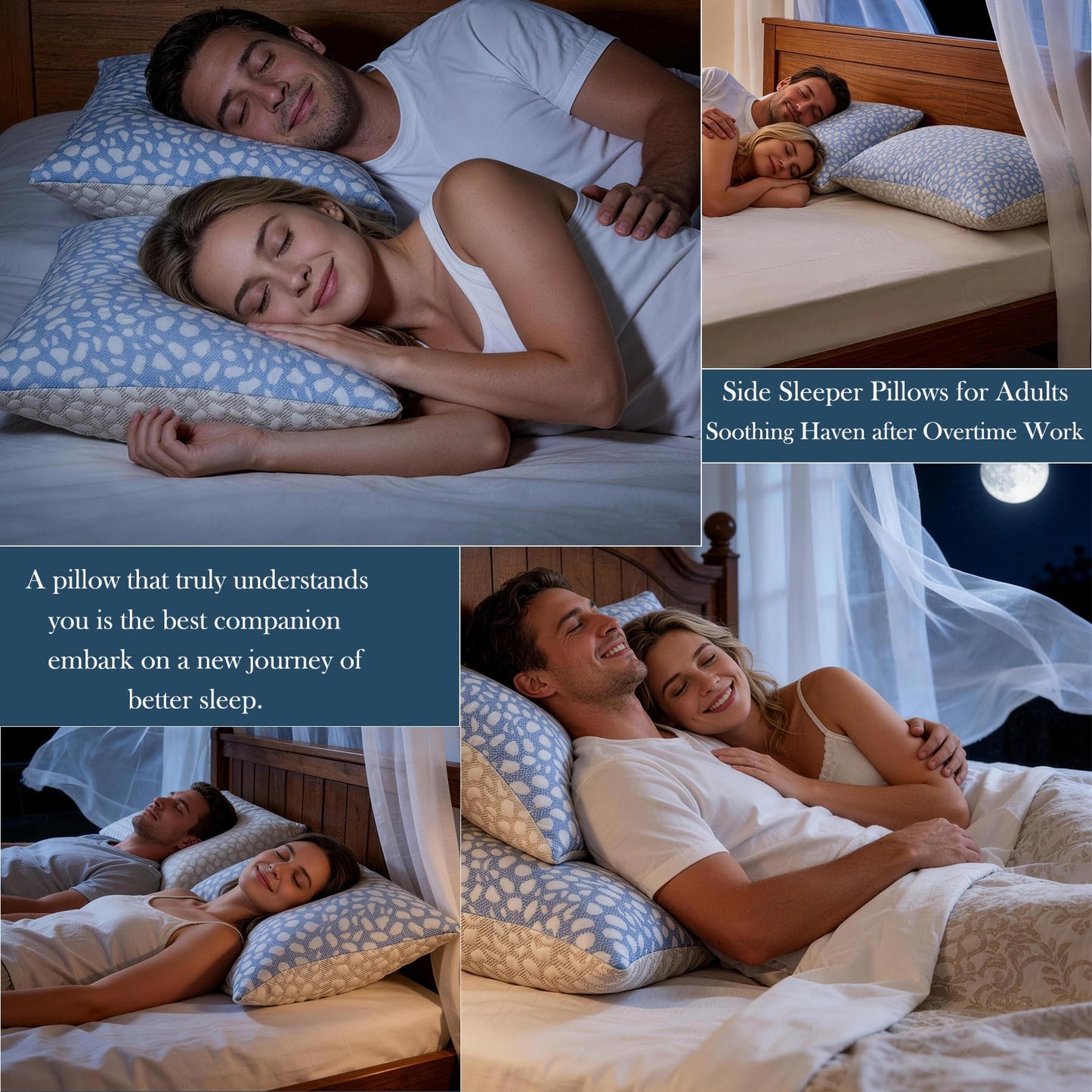 HKYLRAN Firm Memory Foam Bed Pillows King Size Set of 2,Adjustable Cooling Side Sleeper Pillow,Hotel Collection Breathable Support, Washable Cover with Zipper,Home Gifts