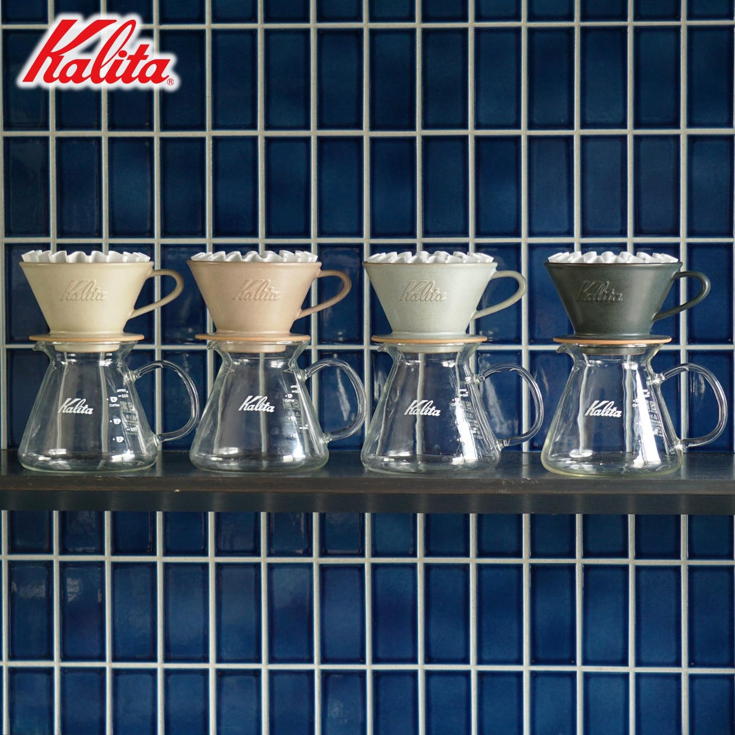 Carita Kalita Coffee Dripper Mino Ware High Heat Retention Pottery 1 to 2 Person DACHI & KalitaMI 155 Sand Brown #01103 Wave Series Made in Japan Drip Equipment for 1 or 2 People 1 Cup