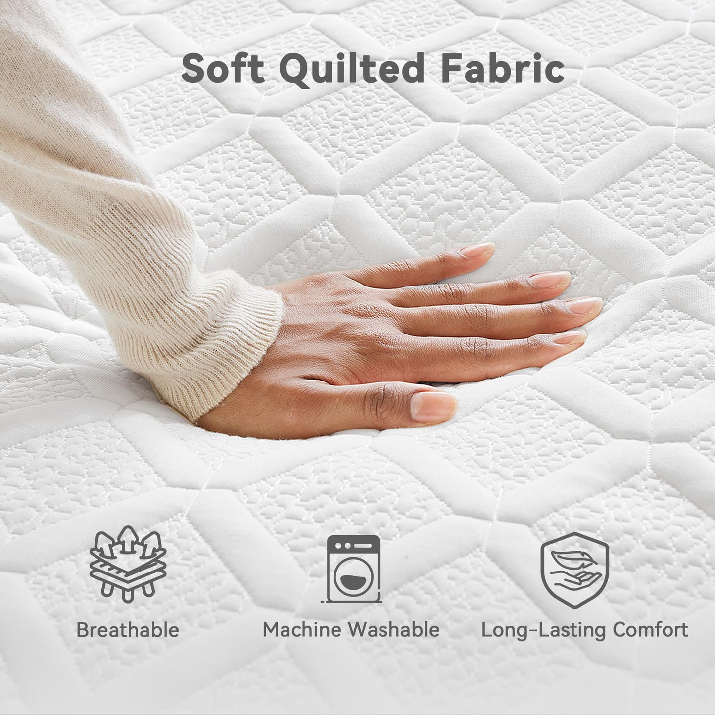 Heated Mattress Pad King Size, Dual Control Electric Bed Warmer, 6 Personalized Heat Settings, 1-10 Hour Auto Off Timer, Deep Pocket Fits up to 17" Mattress, Machine Washable, Soft Quilted Top