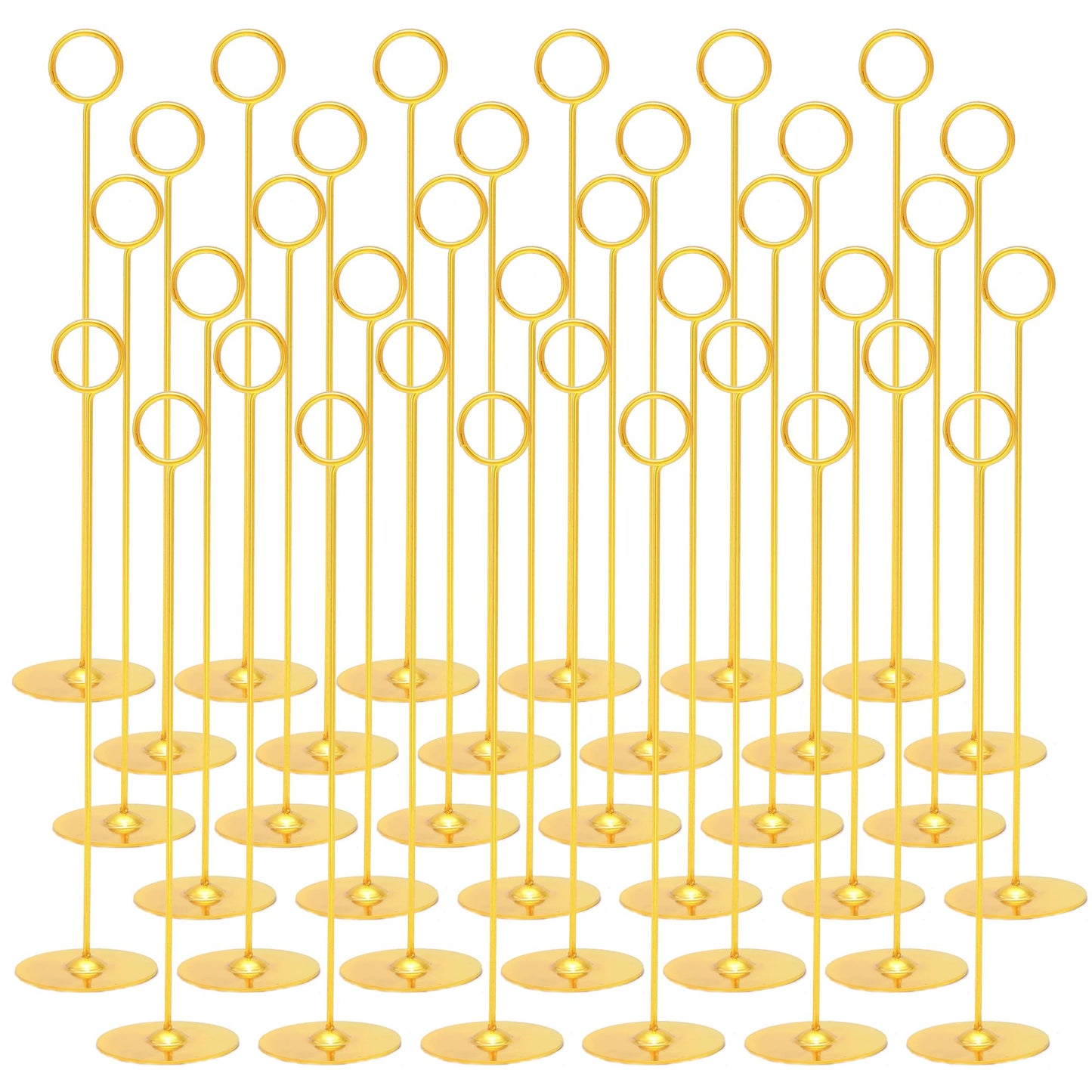 Urban Deco 36PK Table Number Holders Place Card Holders 12 Inch Table Card Holders Steel Card Holders for Photos, Food Signs, Memo Notes, Weddings, Restaurants, Birthdays (Gold 36PK)