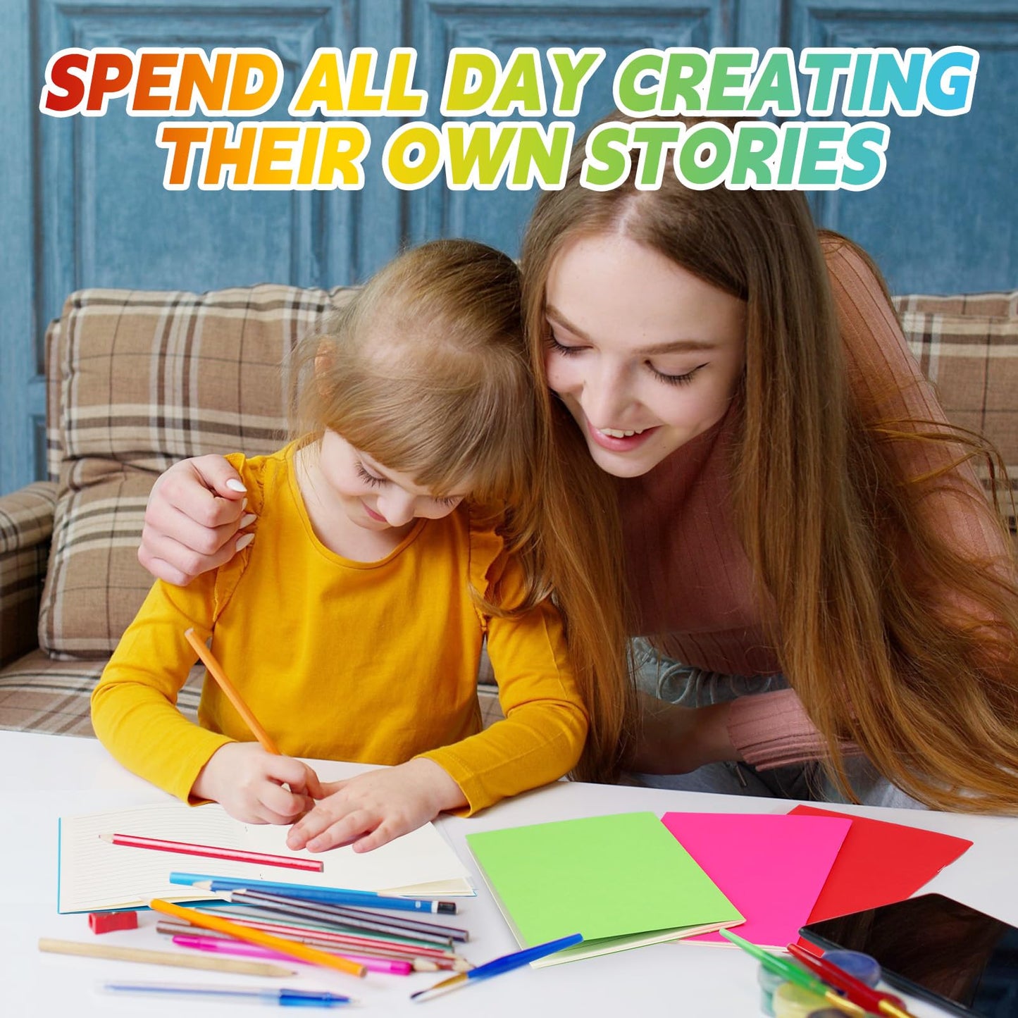 Gueevin 60 Pcs Blank Books to Write Stories Bulk Composition Notebooks Colorful Soft Cover Notebooks for Drawing Ruled Lined Journals Gift (Classic Colors)