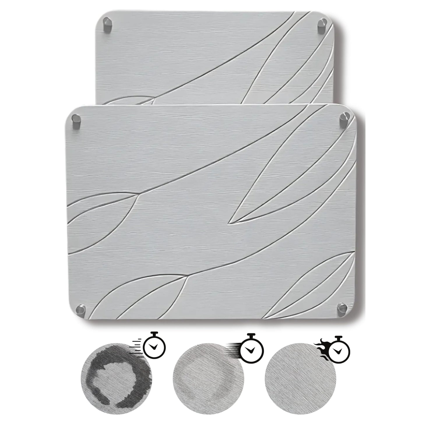 2 PCs Nesting Stone Drying Mat for Kitchen Counter - Fast, Heat Resistant Stone Dish Drying Mat with Non-Slip Feet