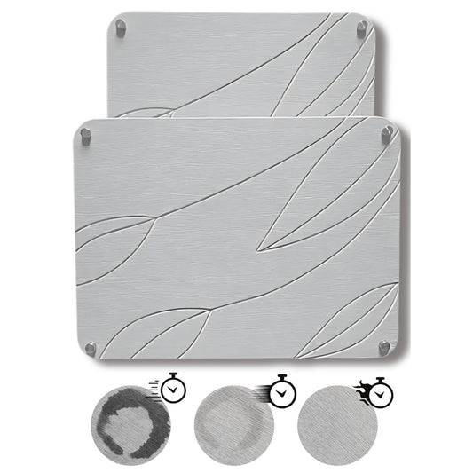 2 PCs Nesting Stone Drying Mat for Kitchen Counter - Fast, Heat Resistant Stone Dish Drying Mat with Non-Slip Feet