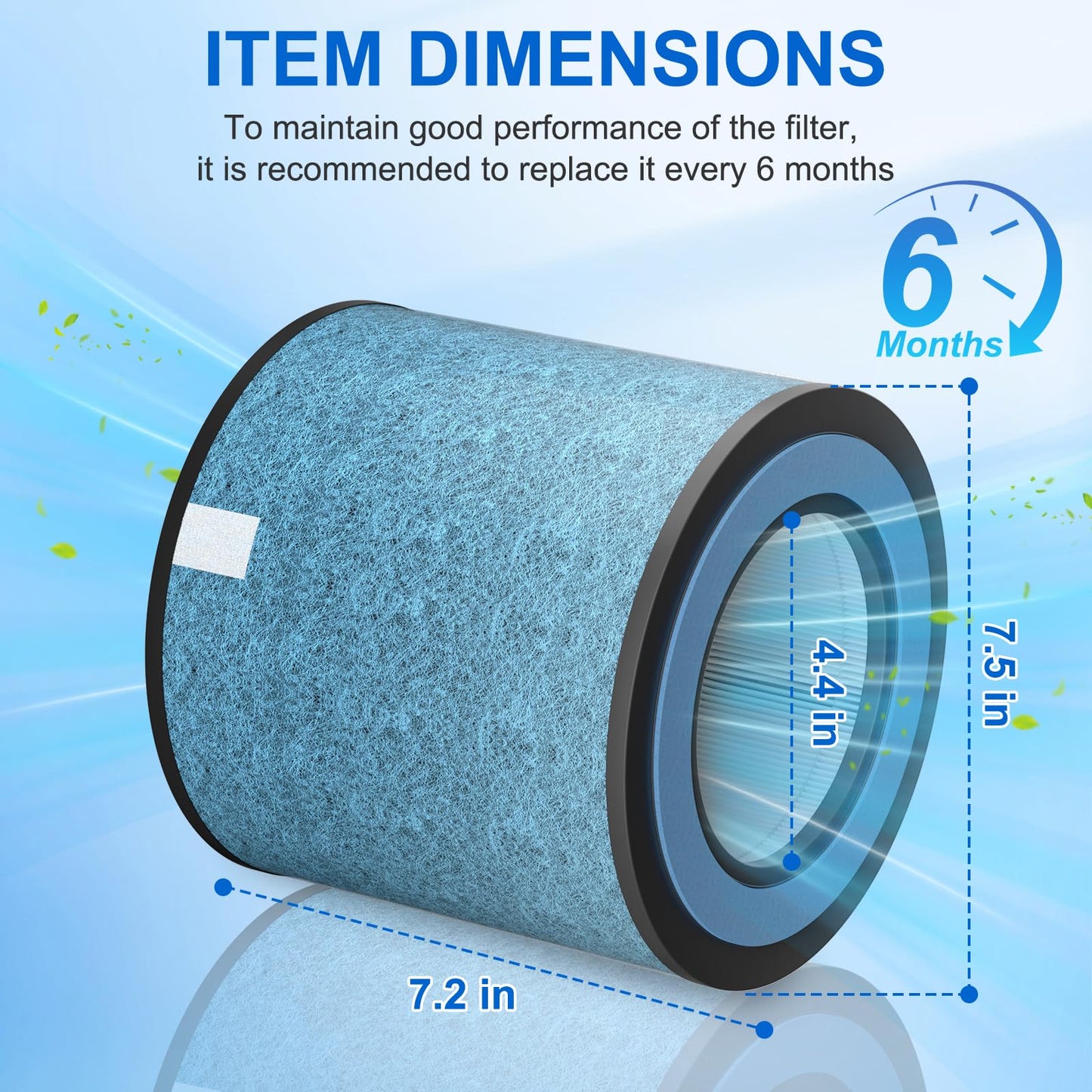 2 Pack HP152 HP153 Replacement Filter Compatible with Shark HP152 HP153 HP155 HP100 HP102 HP132 and HC450 HC451 HC452 HC455 Air Purifier, Part No. HE1FKPET, HE1FKBAS