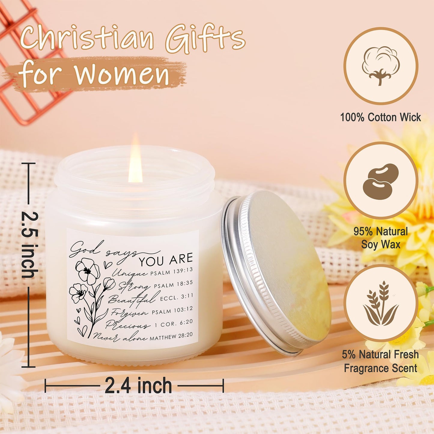 JTENGTOP Christian Religious Gifts for Women, Birthday Graduation Christmas Ideas Gifts for Women Her, Best Friend Sister Mom Valentines Mothers Day Easter Friendship Faith Ideas Present