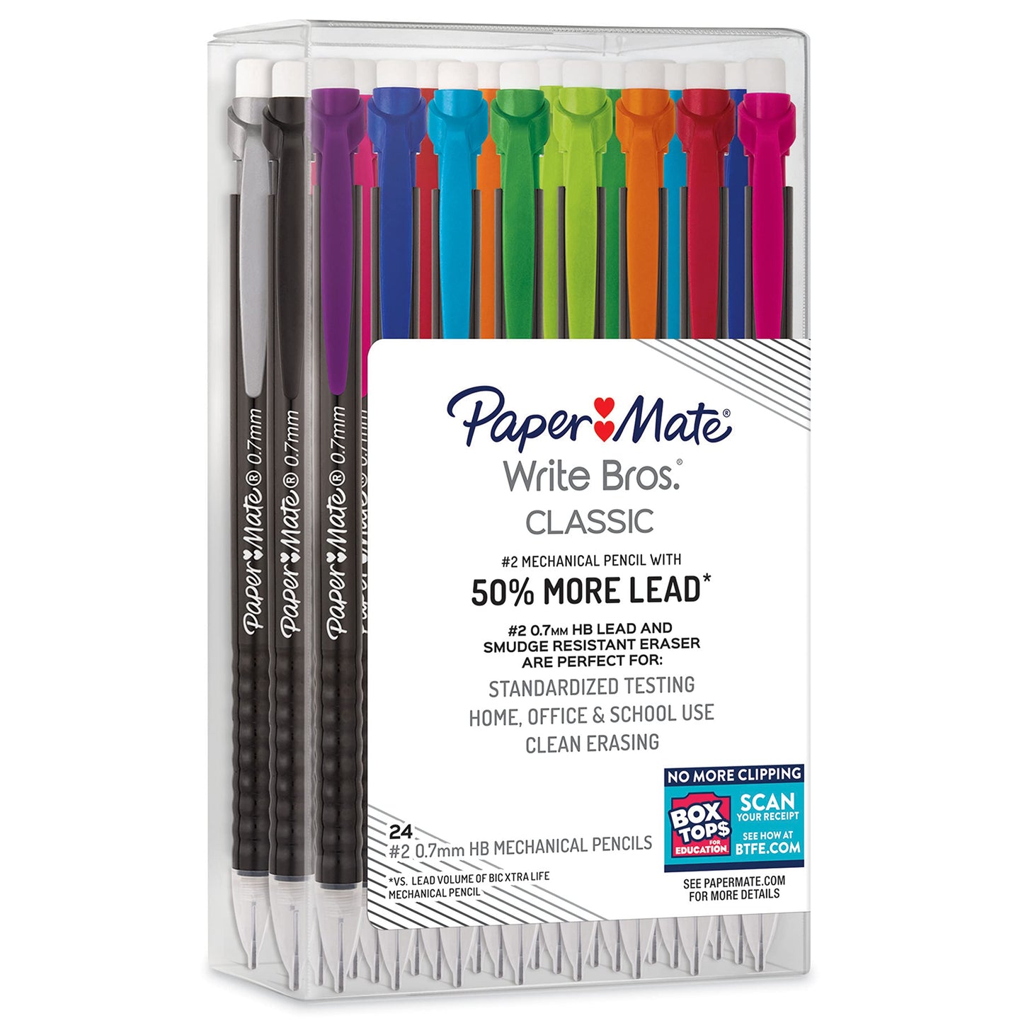 Paper Mate Mechanical Pencils 0.7mm Write Bros. Classic Number 2 Pencil Set Office Supplies Classroom Supplies Sketching Pencils Drafting Great for Standardized Testing 144 Count, Pack of 6