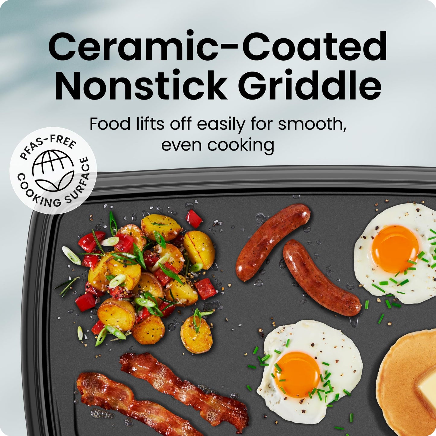 Chefman XL Electric Griddle with Removable Temperature Control, Immersible Flat Top Grill, Burger, Eggs, Pancake Griddle, Nonstick Extra Large Cooking Surface, Slide Out Drip Tray, 10 x 20 Inch