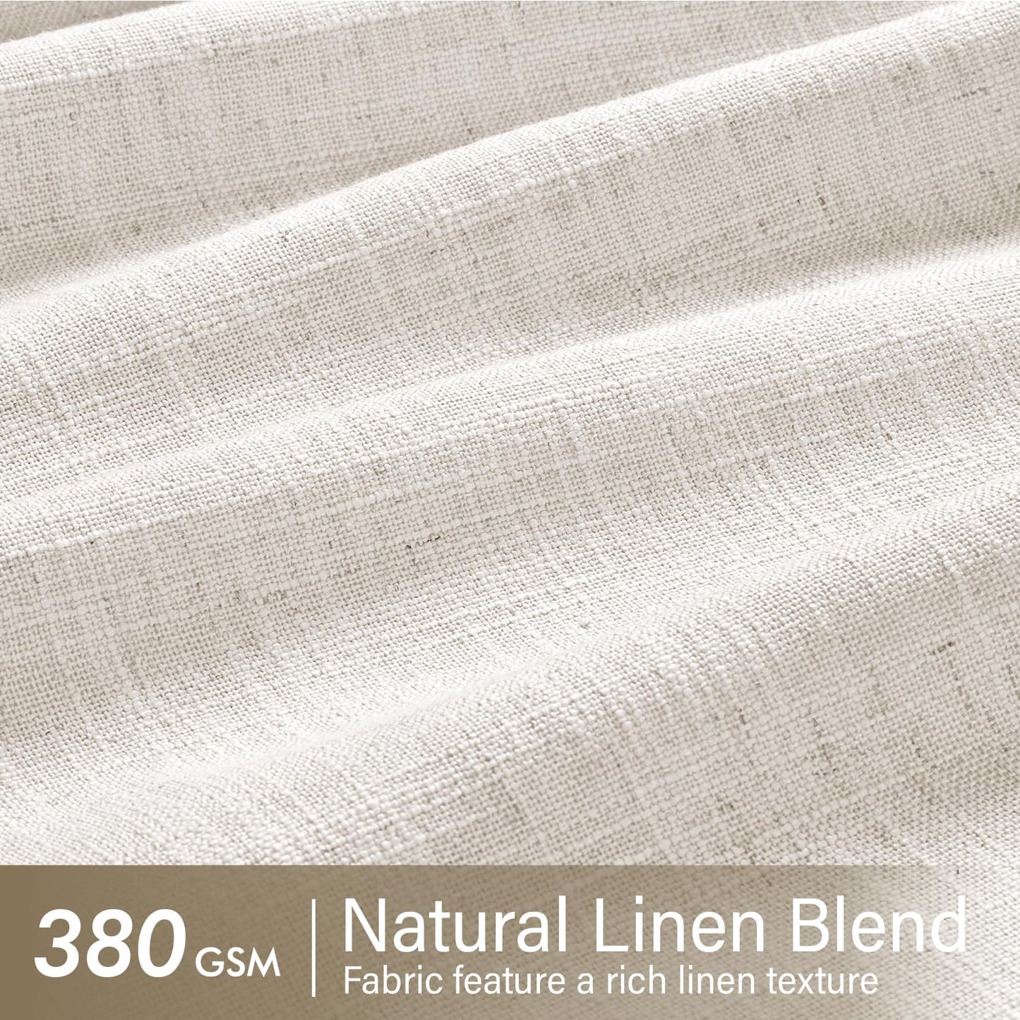MIULEE Pinch Pleated Thick Linen Curtains 84 Inches Long 2 Panels for Living Room Bedroom, Linen Textured Memory Trained Drapes Pleat Back Tab Light Filtering Natural Window Curtains with Hooks&Rings