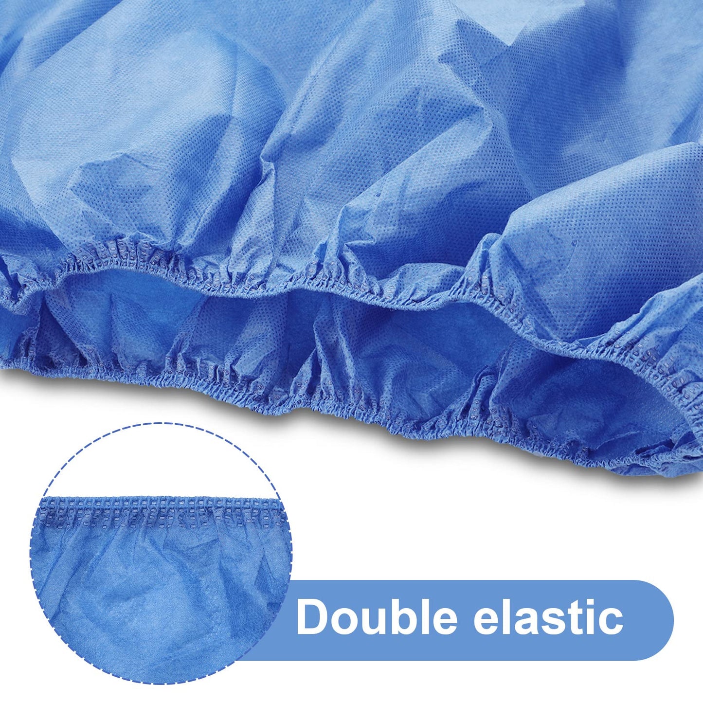 100 Pcs Disposable Exam Shorts Medical Patient Short Unisex Exam Wear Non Woven with Elastic Waistband Large Bottoms for Examination Massage Spray Tan Spa(Blue)